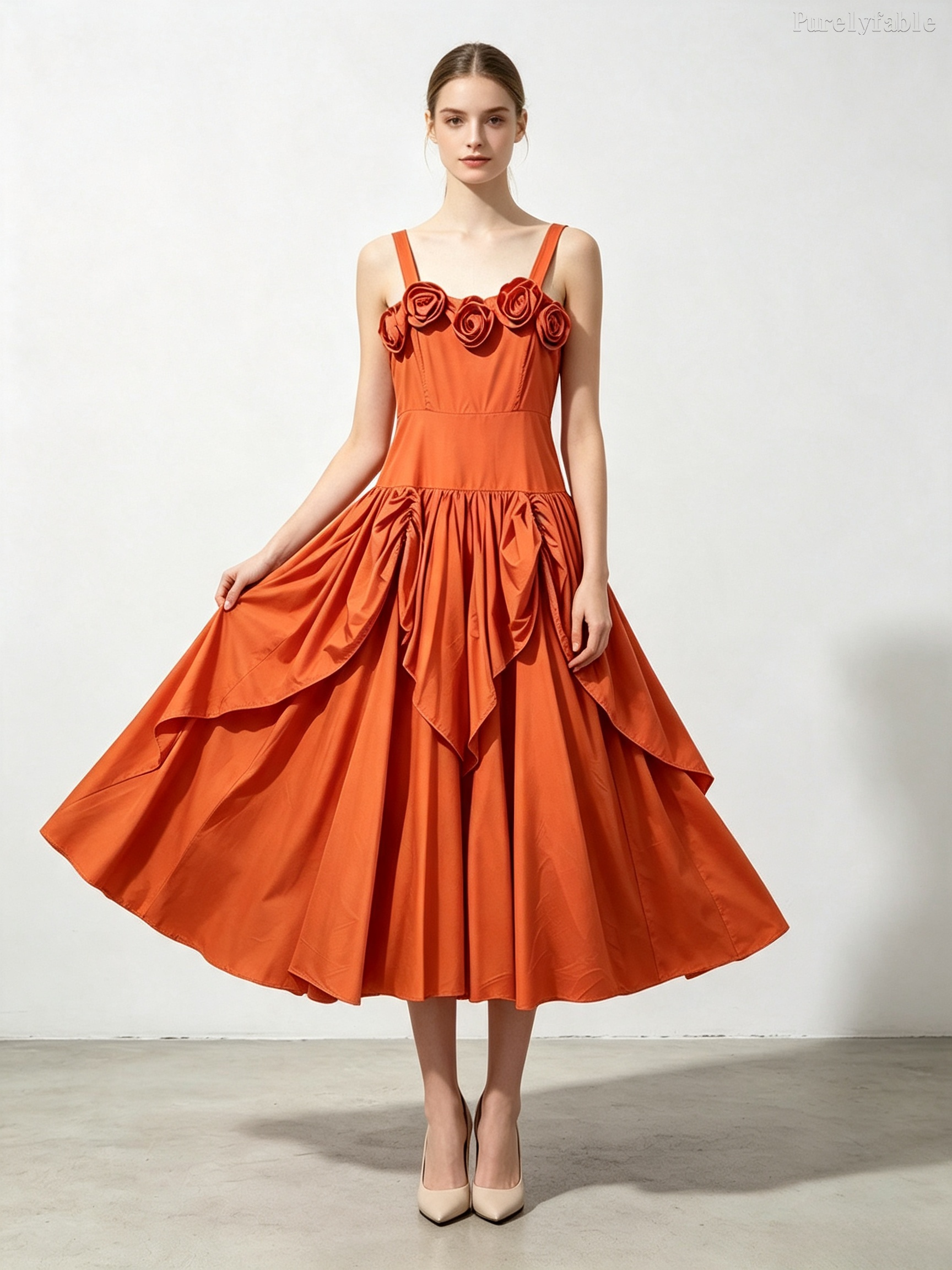 Eloise Rose-Colored High-Waisted A-Line Strapless Long Dress