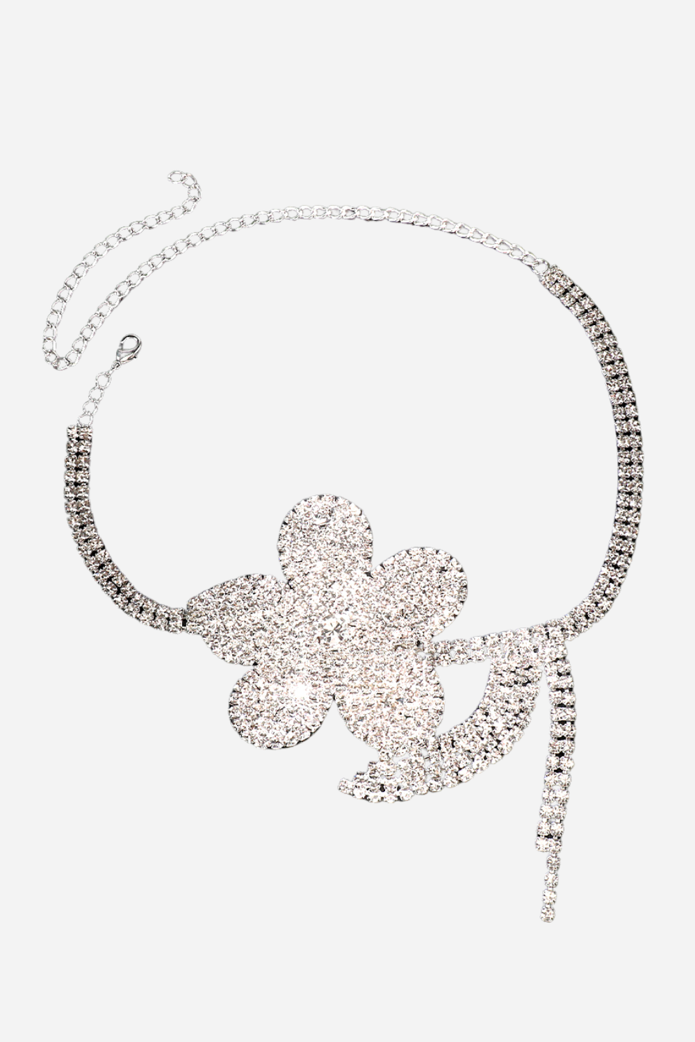 Eunice Flower Diamond Choker Necklace-purelyfable
