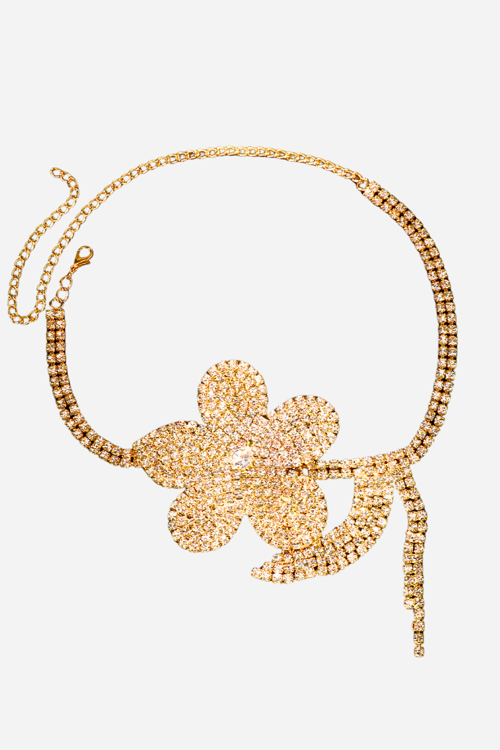 Eunice Flower Diamond Choker Necklace-purelyfable