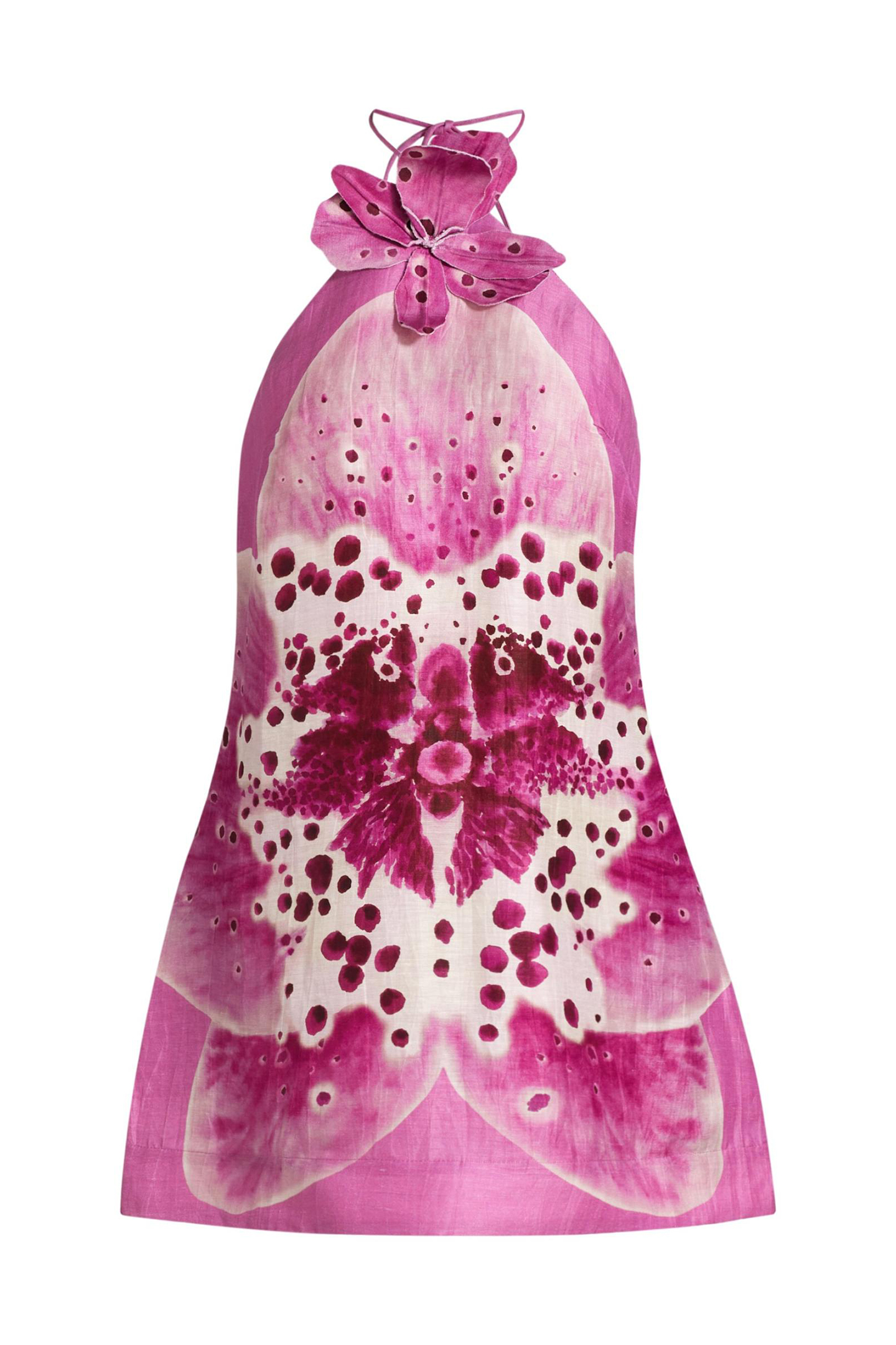 Veronica Floral Applique Halter Mini Dress-purelyfable