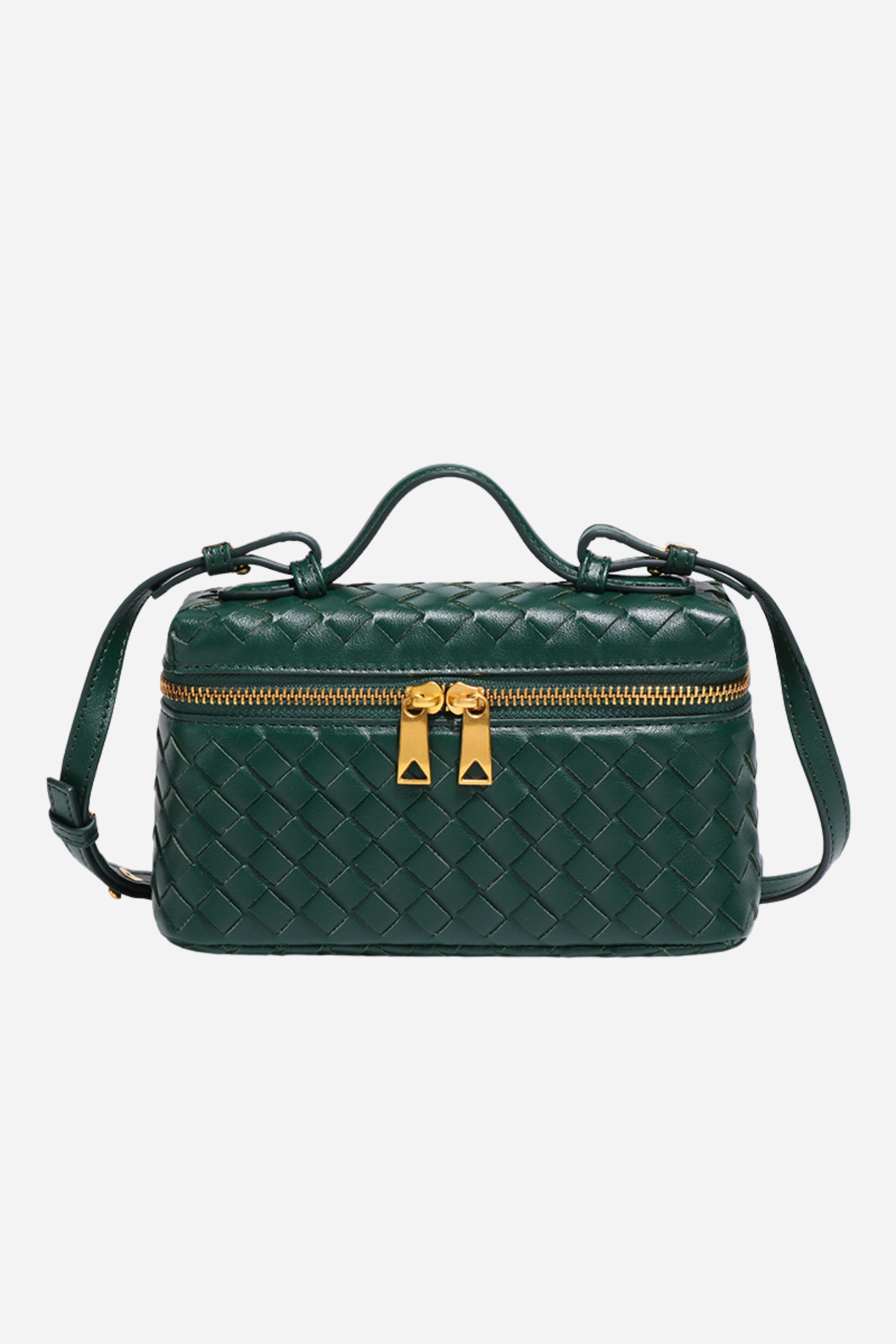 Weaved Leather Crossbody Bag-purelyfable