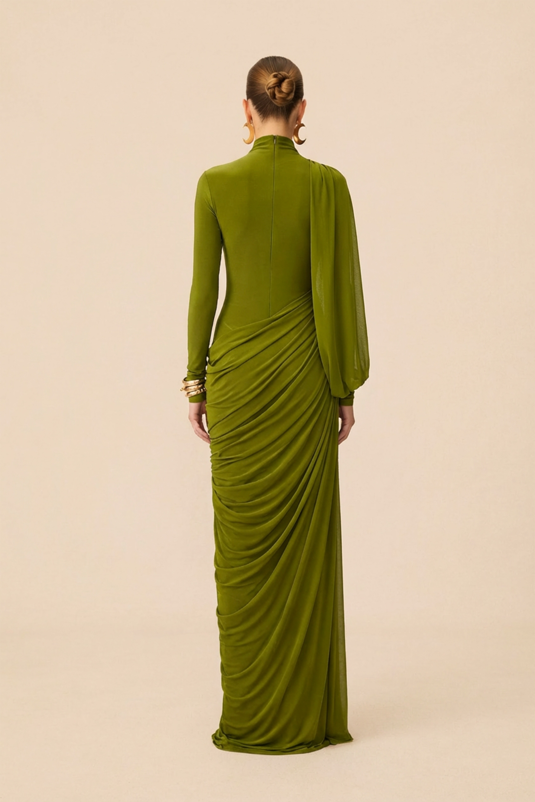 Swan Song High Neck Asymmetric Drape Maxi Dress-purelyfable