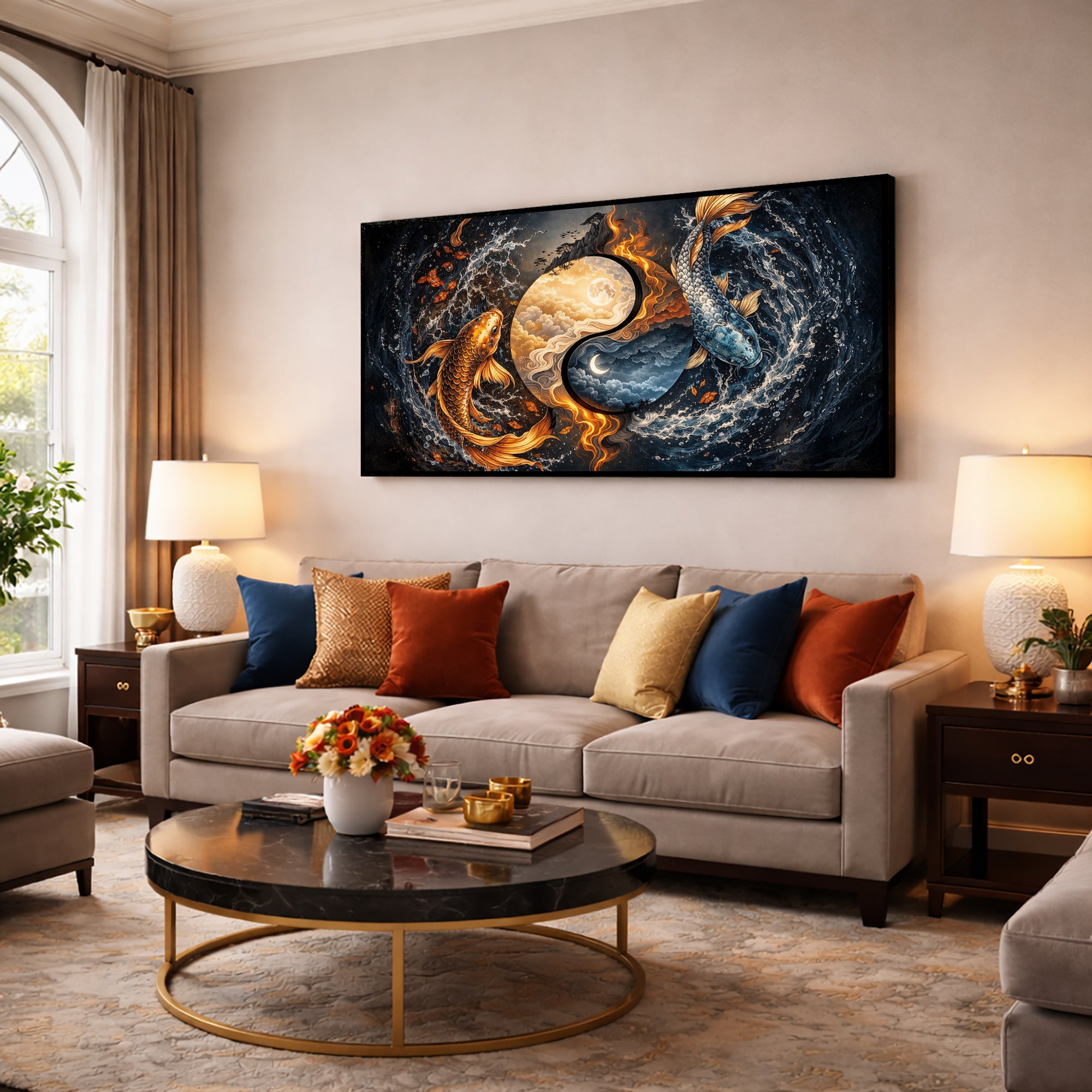 Celestial Yin, Flowing Koi Wall Art