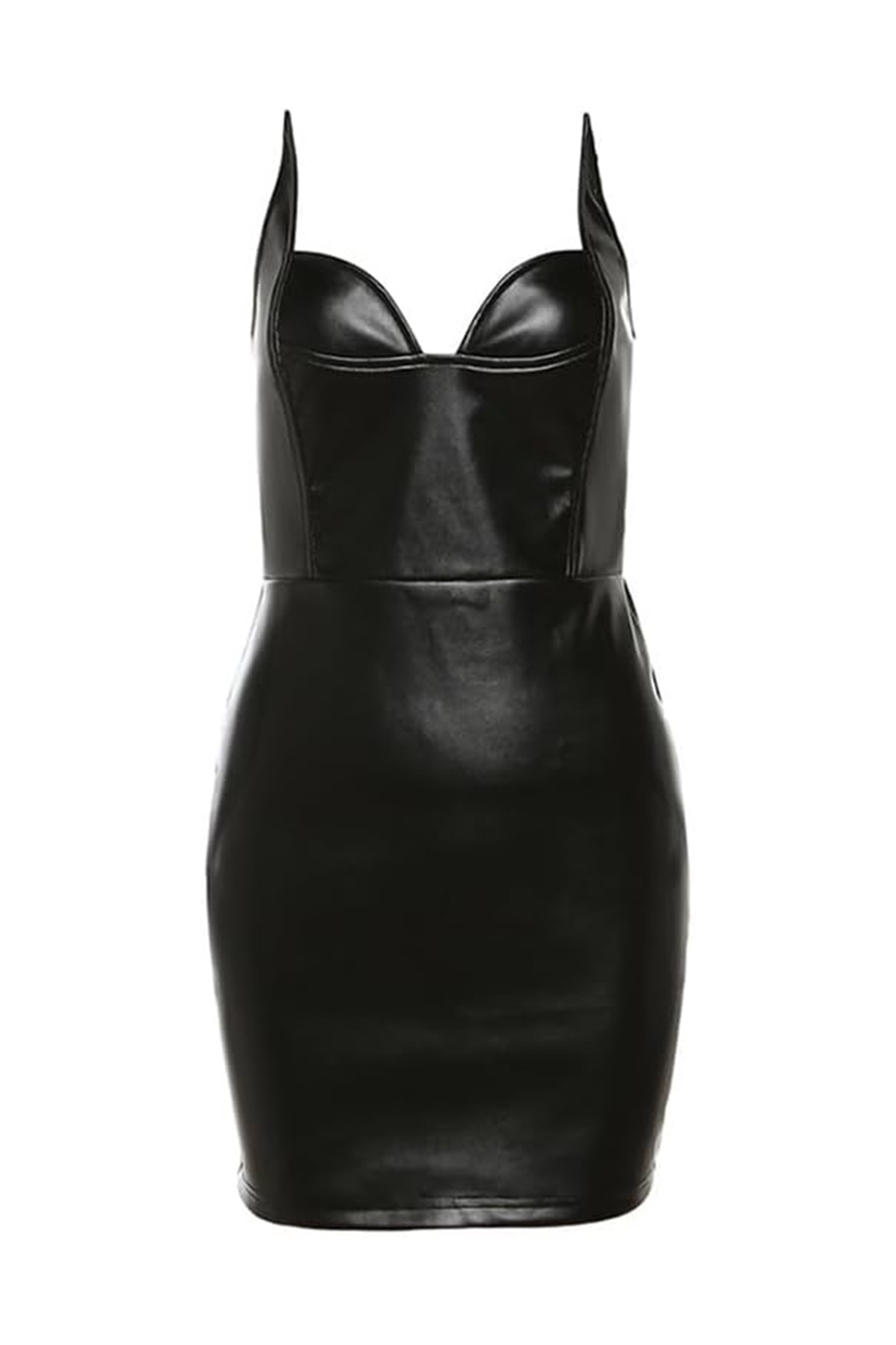 Xenia Strapless Leather Mini Dress-purelyfable