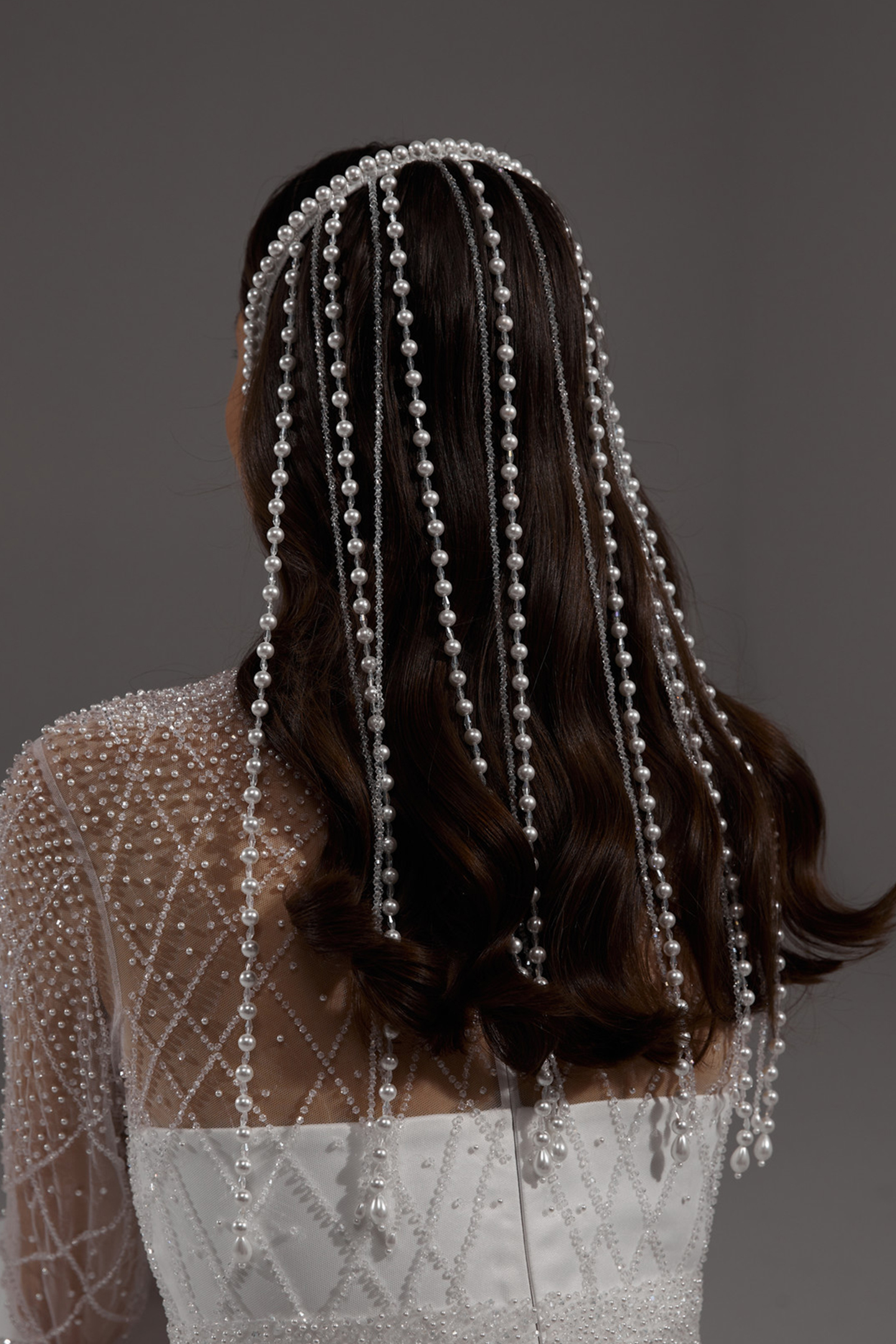 Crystal Pearl Tassel Headband-purelyfable