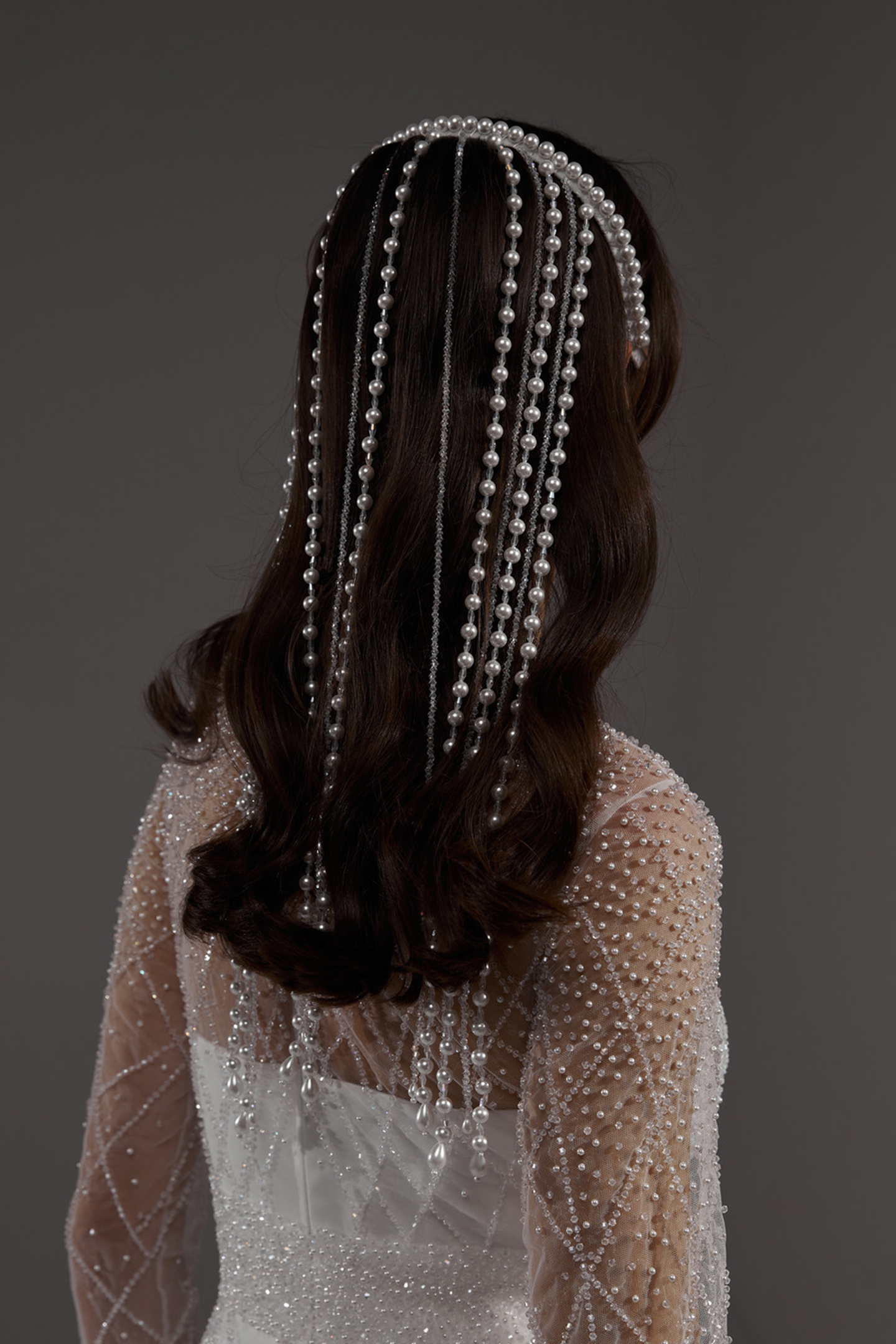 Crystal Pearl Tassel Headband-purelyfable