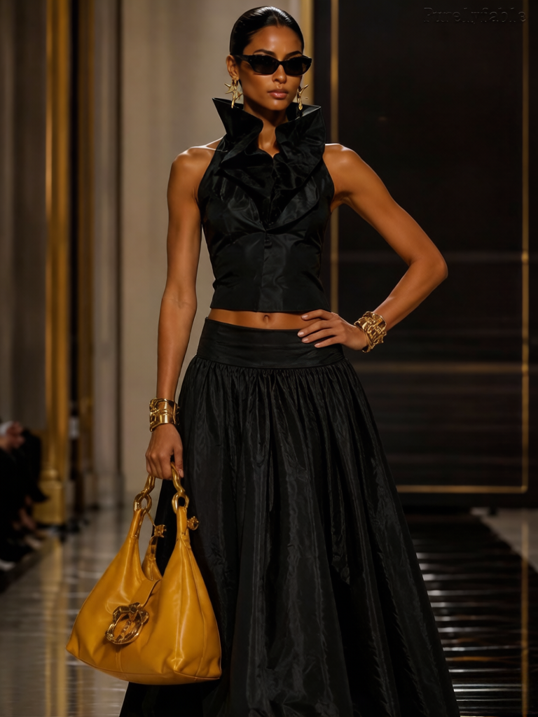Josephin Black NeckWrap Dress Set