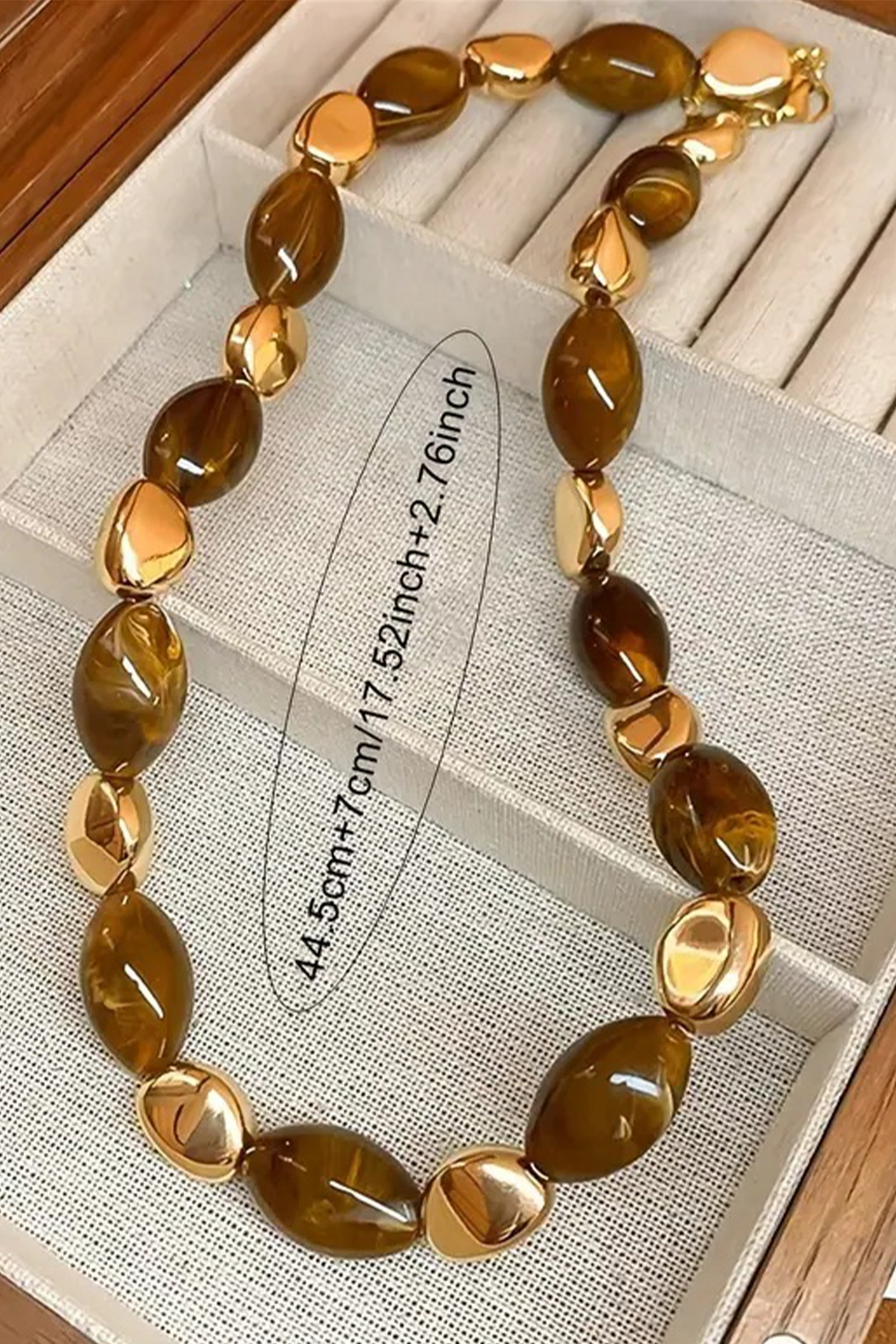 Geometric Bead Accent Necklace-purelyfable