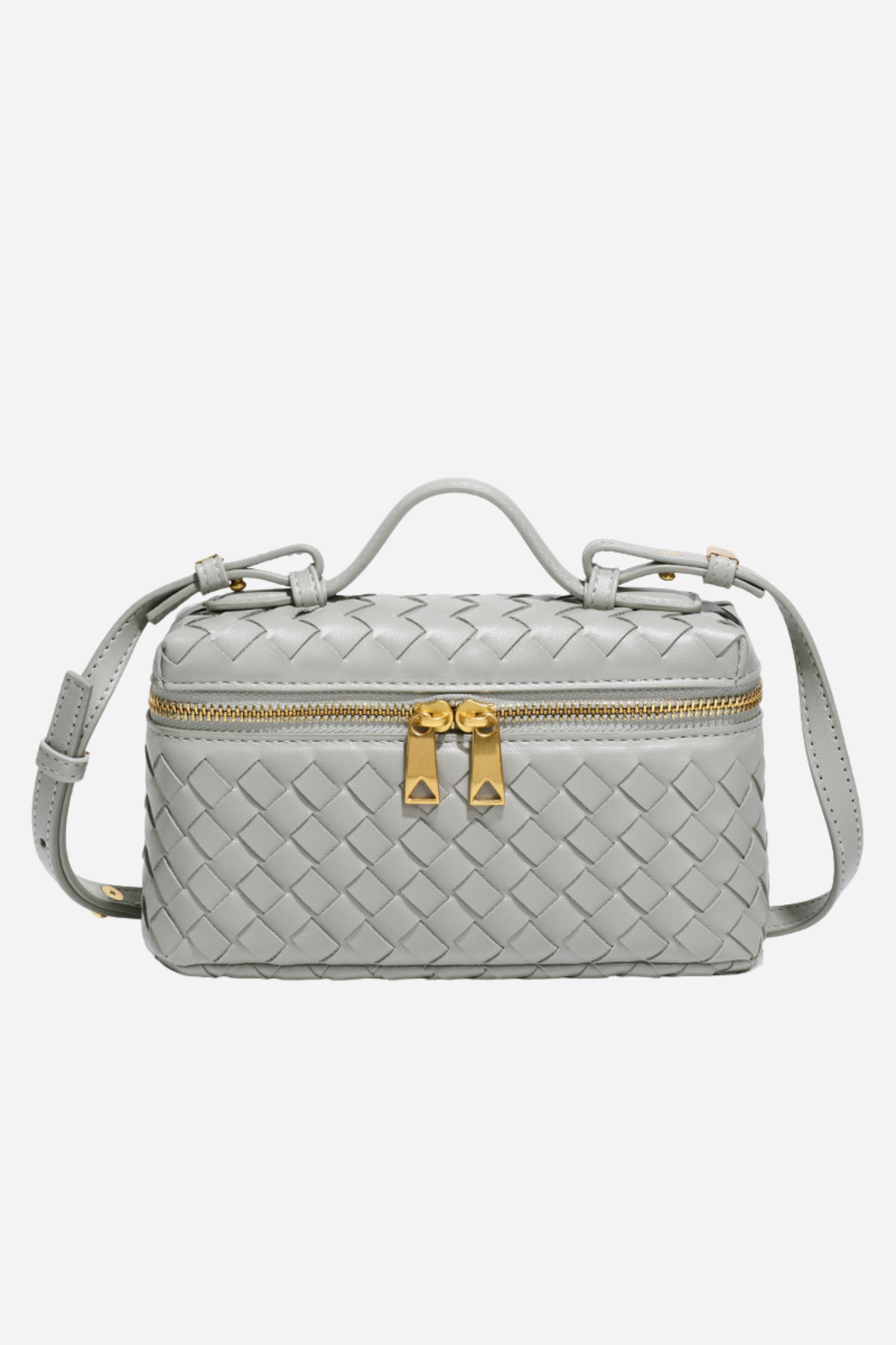 Weaved Leather Crossbody Bag-purelyfable
