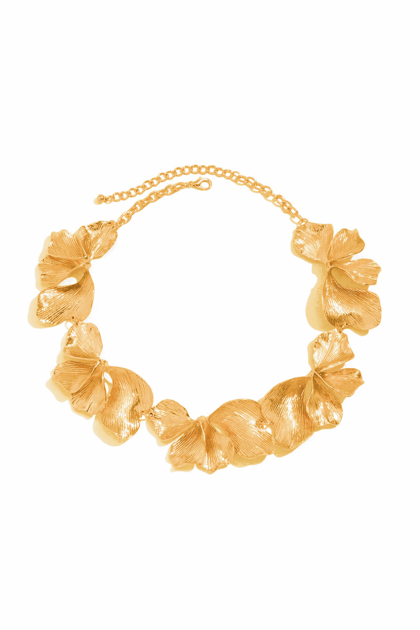 Textured Flower Petal Necklace-purelyfable