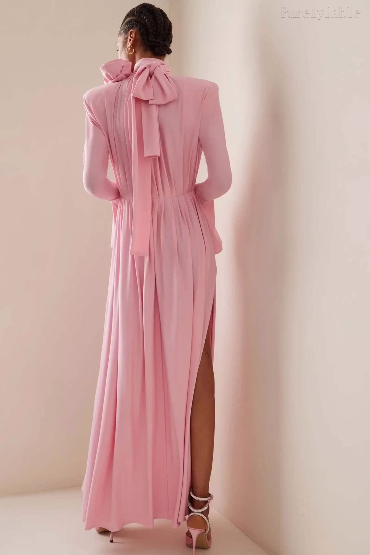 Elodie Pink Cut-Out Deep-V Dress