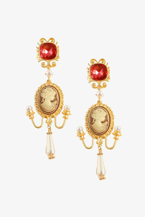 Cameo Queen Head Portrait Earrings-purelyfable