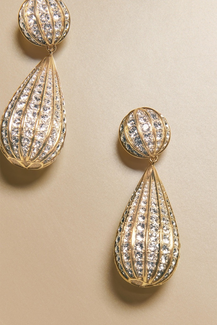 Crystal Embellished Drop Shaped Earrings-purelyfable