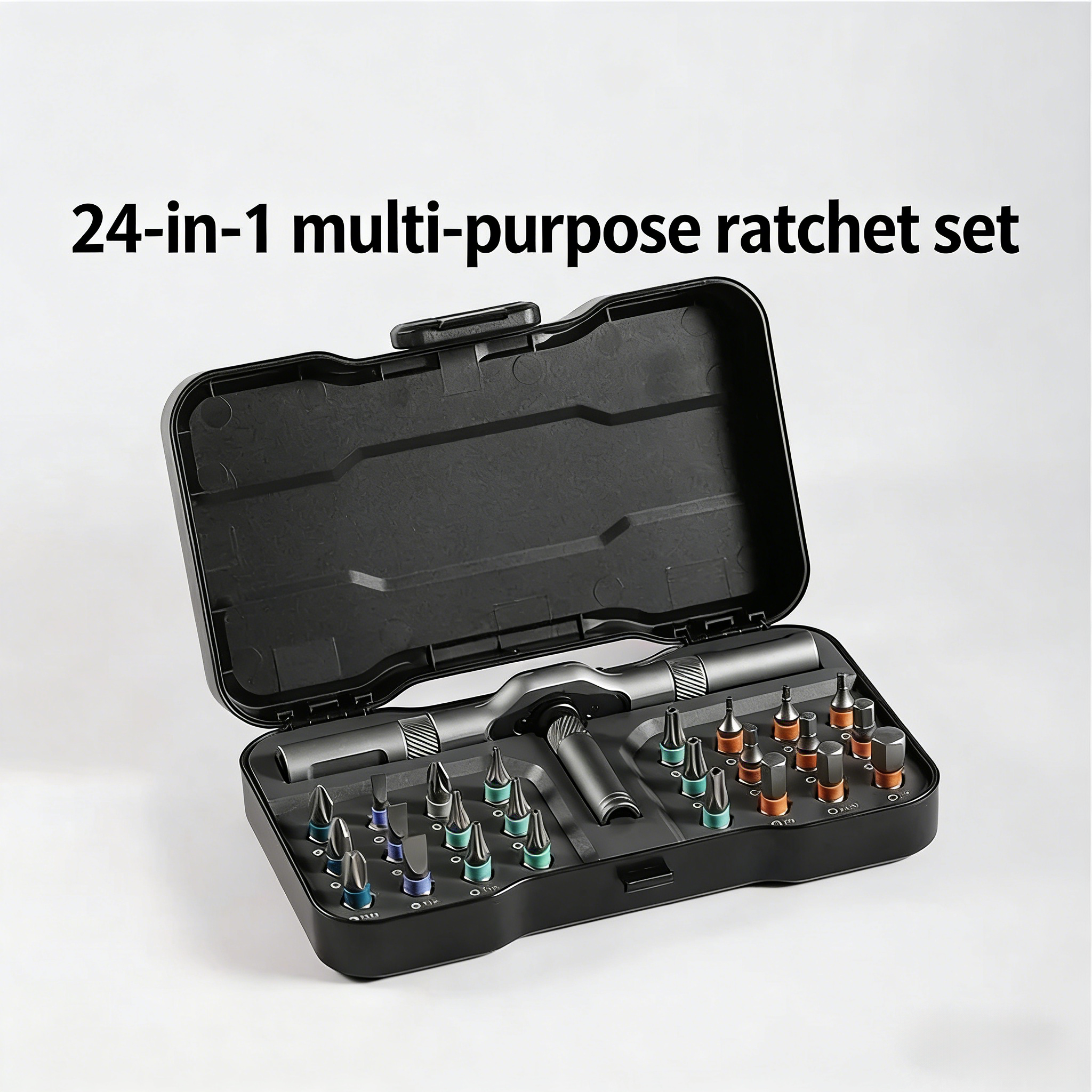 Ratchet Screwdriver Set 24-In-1 High Hardness S2 Steel Bit Multi-Functional Repair And Disassembly Combination Tool