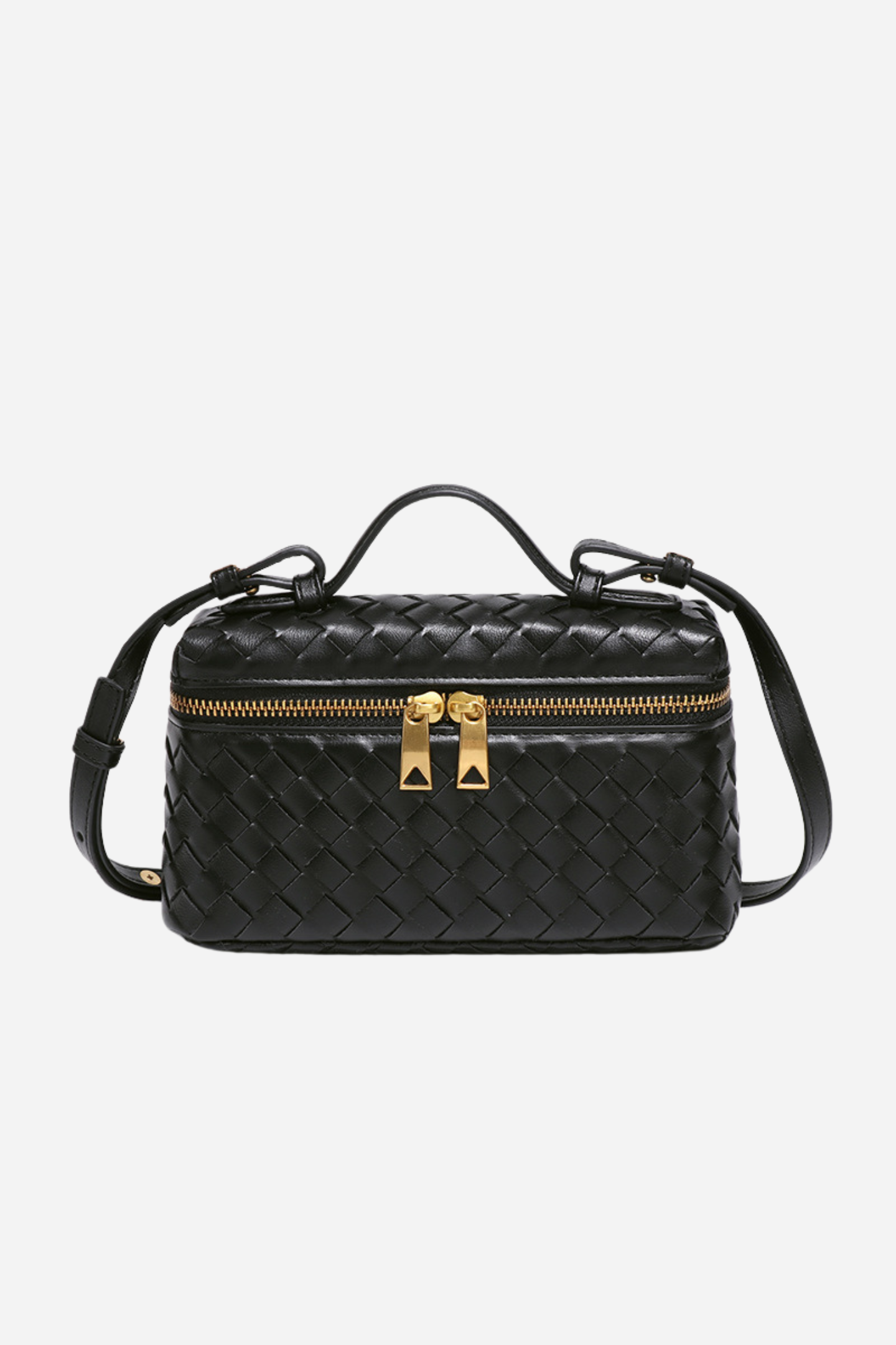 Weaved Leather Crossbody Bag-purelyfable