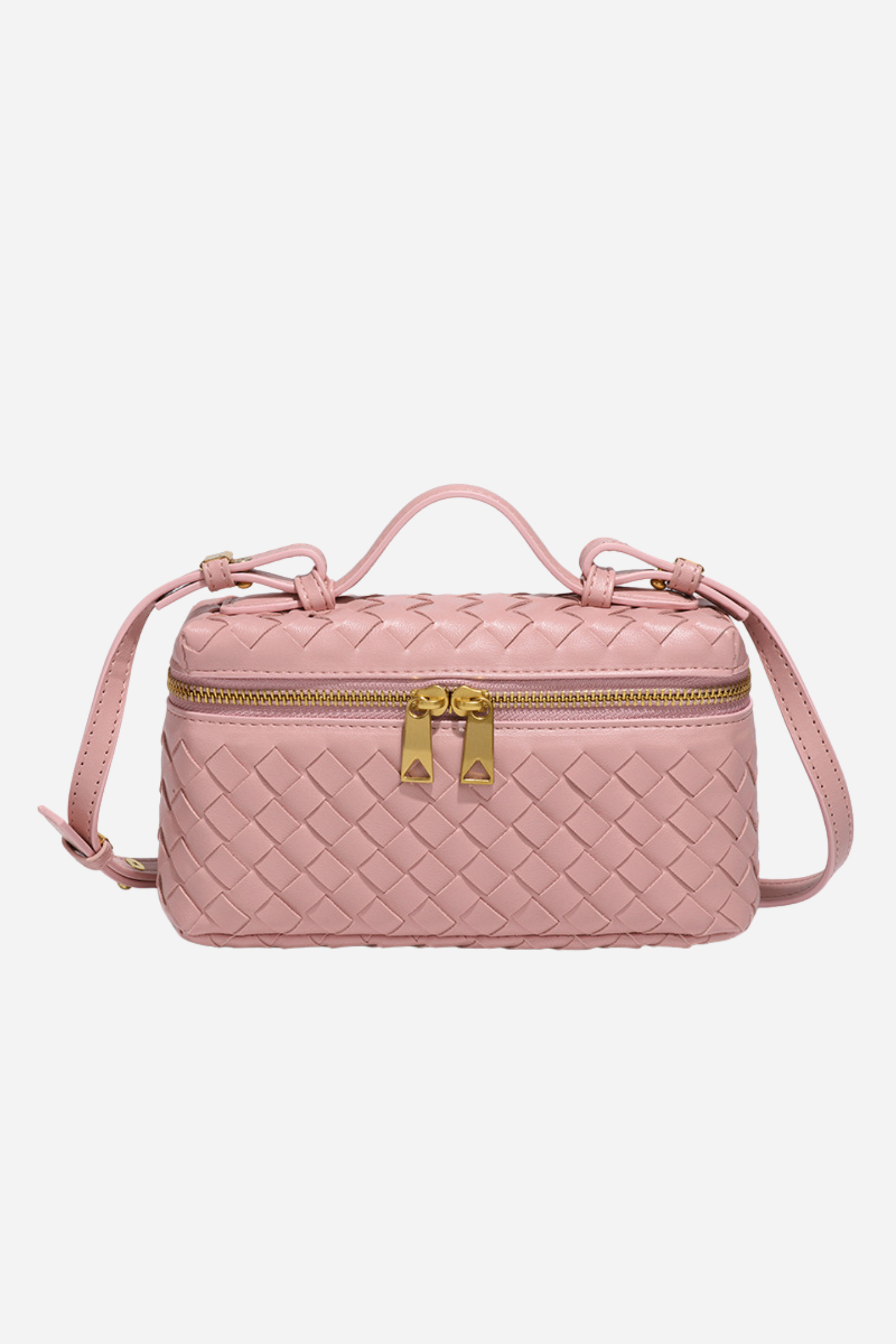 Weaved Leather Crossbody Bag-purelyfable