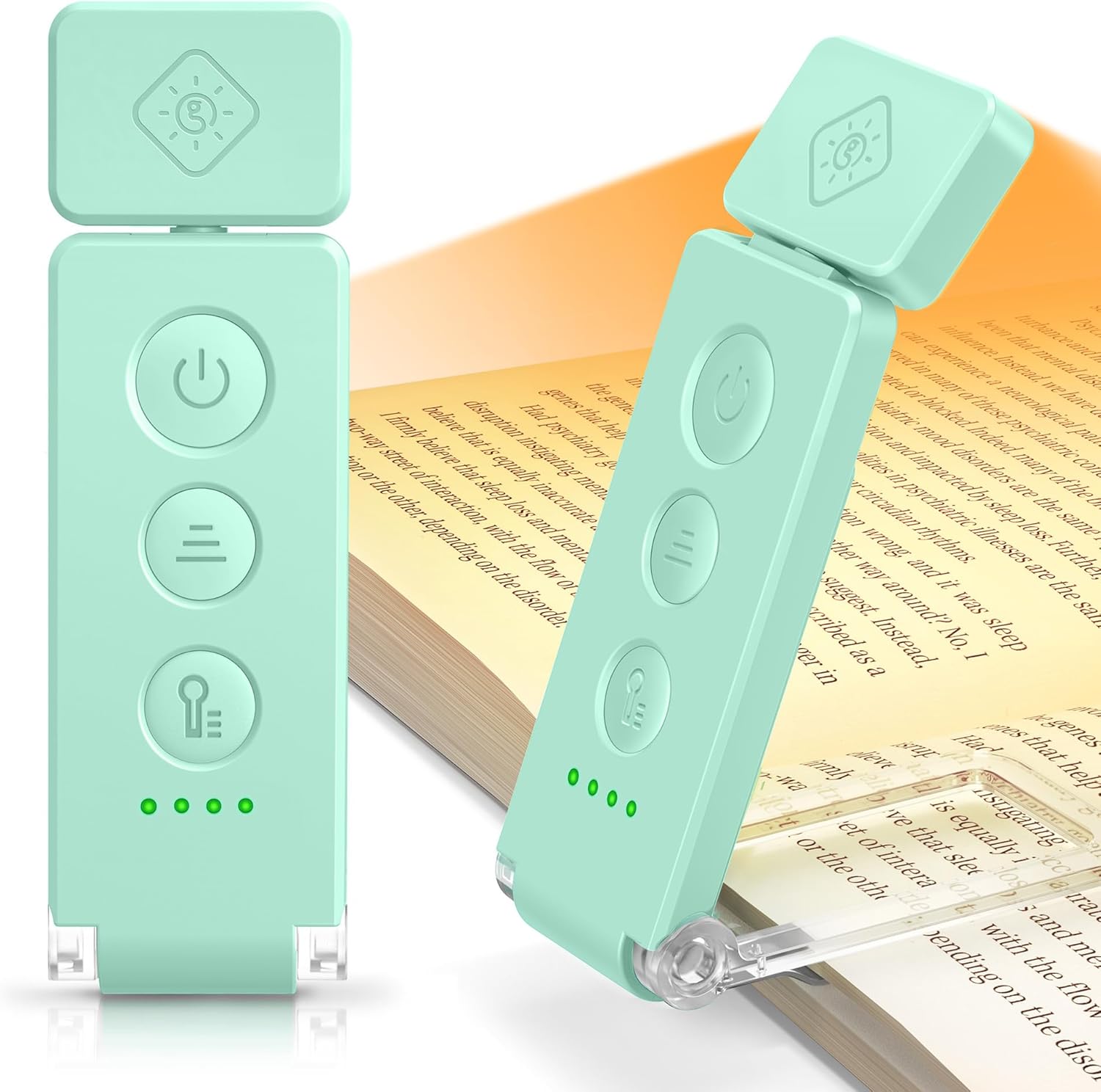 Glocusent 12 LED Rechargeable Book Light, Clip-on Reading Light with 5 Colors & 5 Brightness Levels, Up to 100Hrs Runtime, Eye-Caring Reading Lights for Books in Bed, Perfect for Book Lovers, Kids