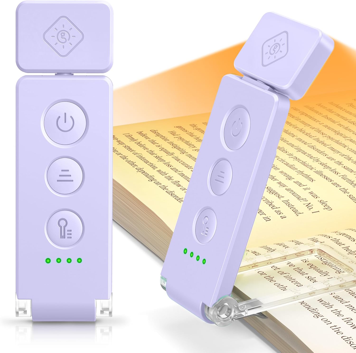 Glocusent 12 LED Rechargeable Book Light, Clip-on Reading Light with 5 Colors & 5 Brightness Levels, Up to 100Hrs Runtime, Eye-Caring Reading Lights for Books in Bed, Perfect for Book Lovers, Kids