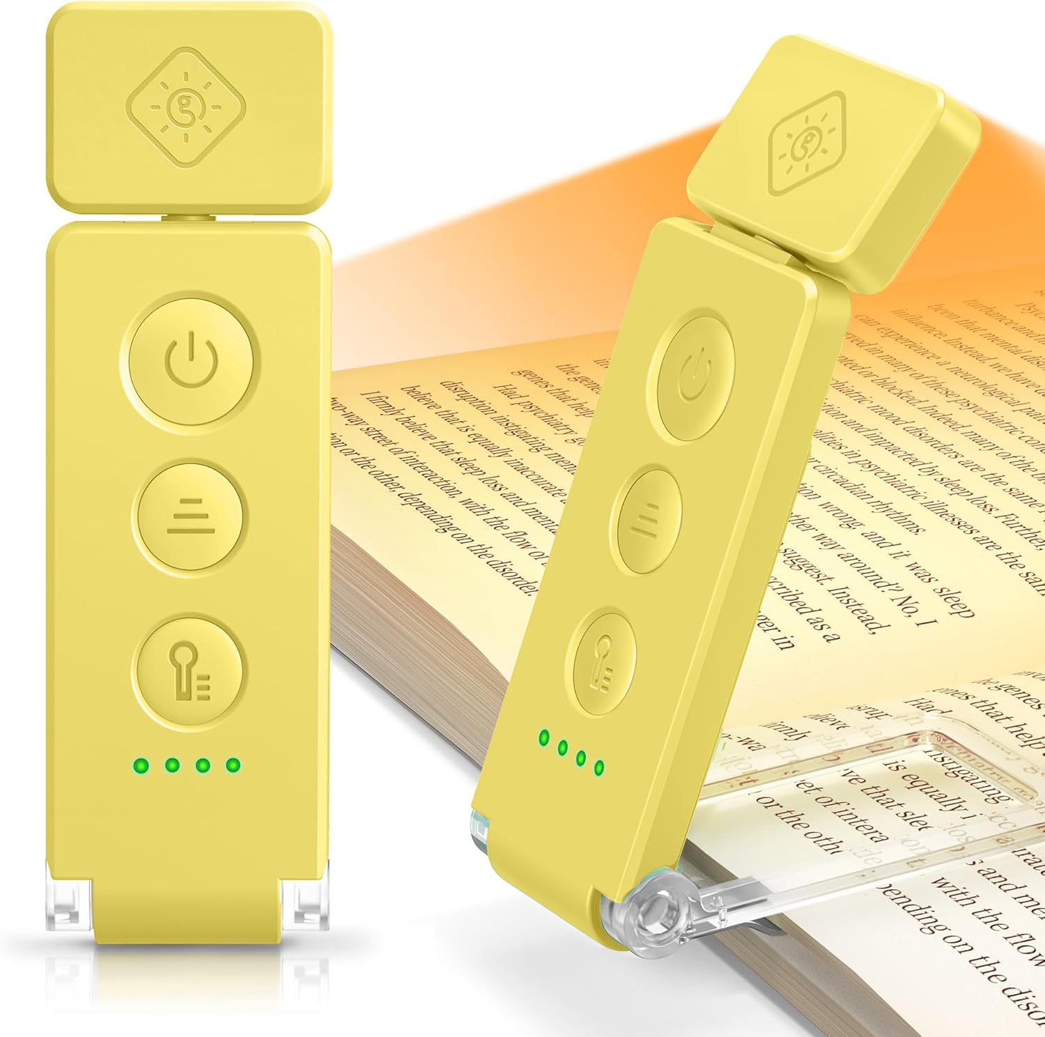 Glocusent 12 LED Rechargeable Book Light, Clip-on Reading Light with 5 Colors & 5 Brightness Levels, Up to 100Hrs Runtime, Eye-Caring Reading Lights for Books in Bed, Perfect for Book Lovers, Kids
