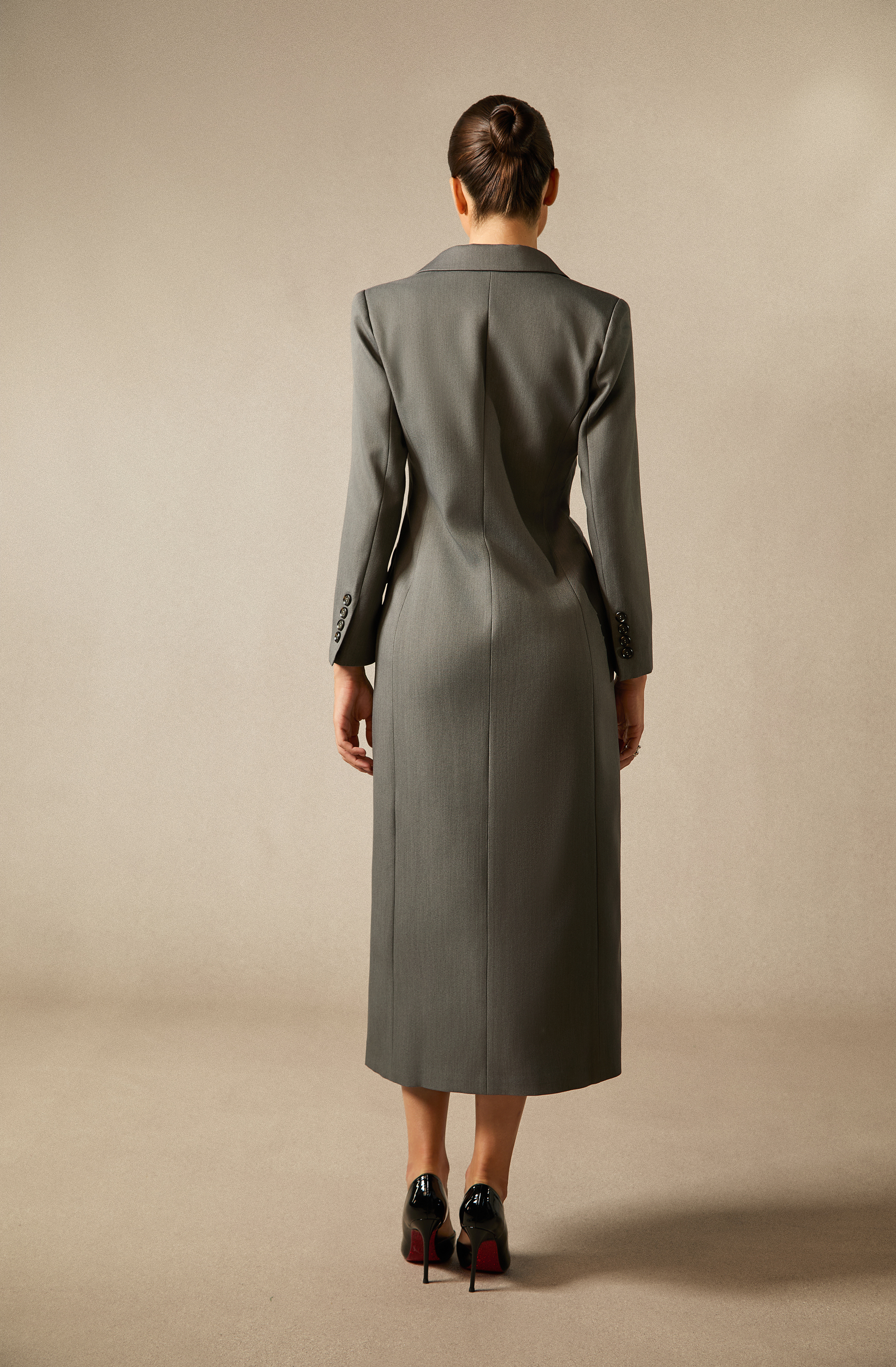 Khloe Double Breasted Peak Lapel Coat-purelyfable