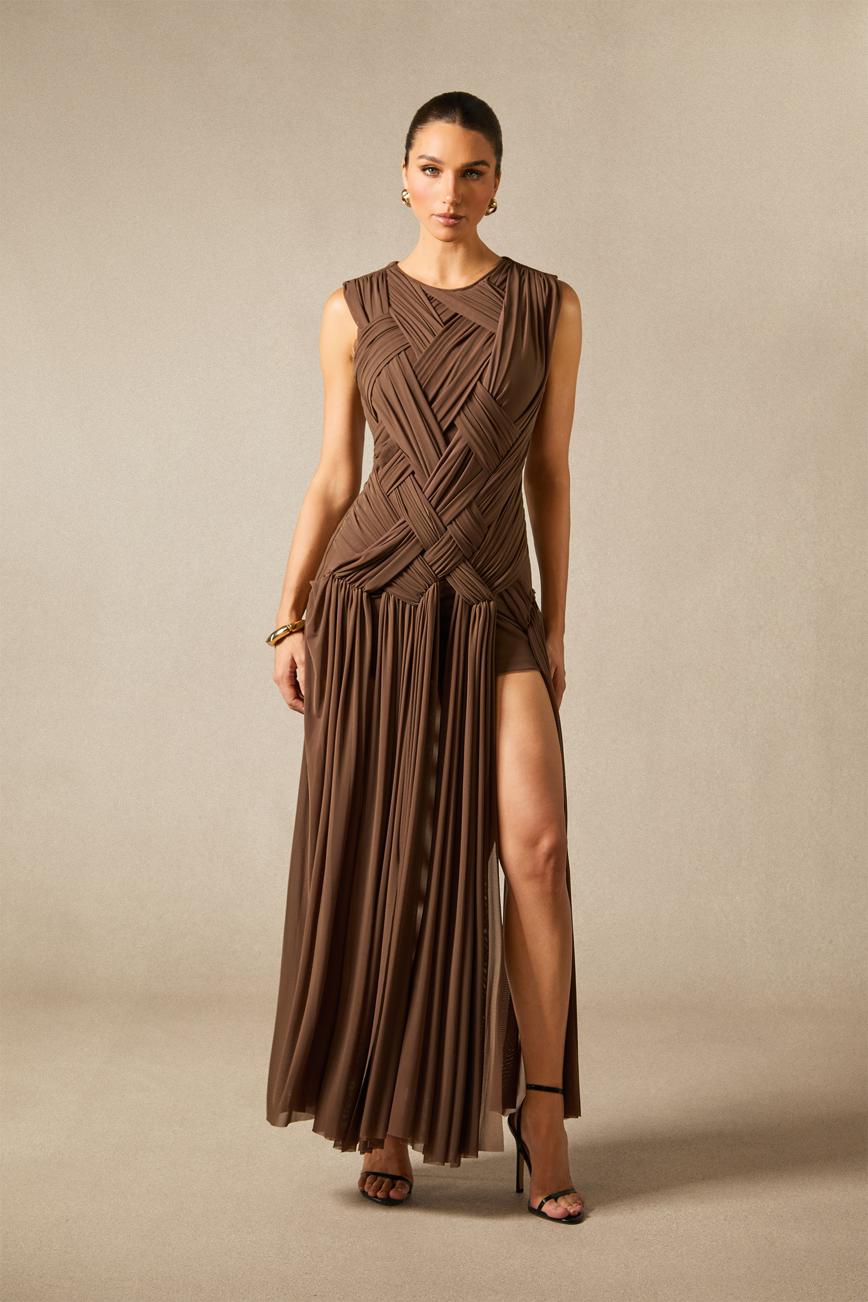 Edna Sleeveless Braided Maxi Dress-purelyfable