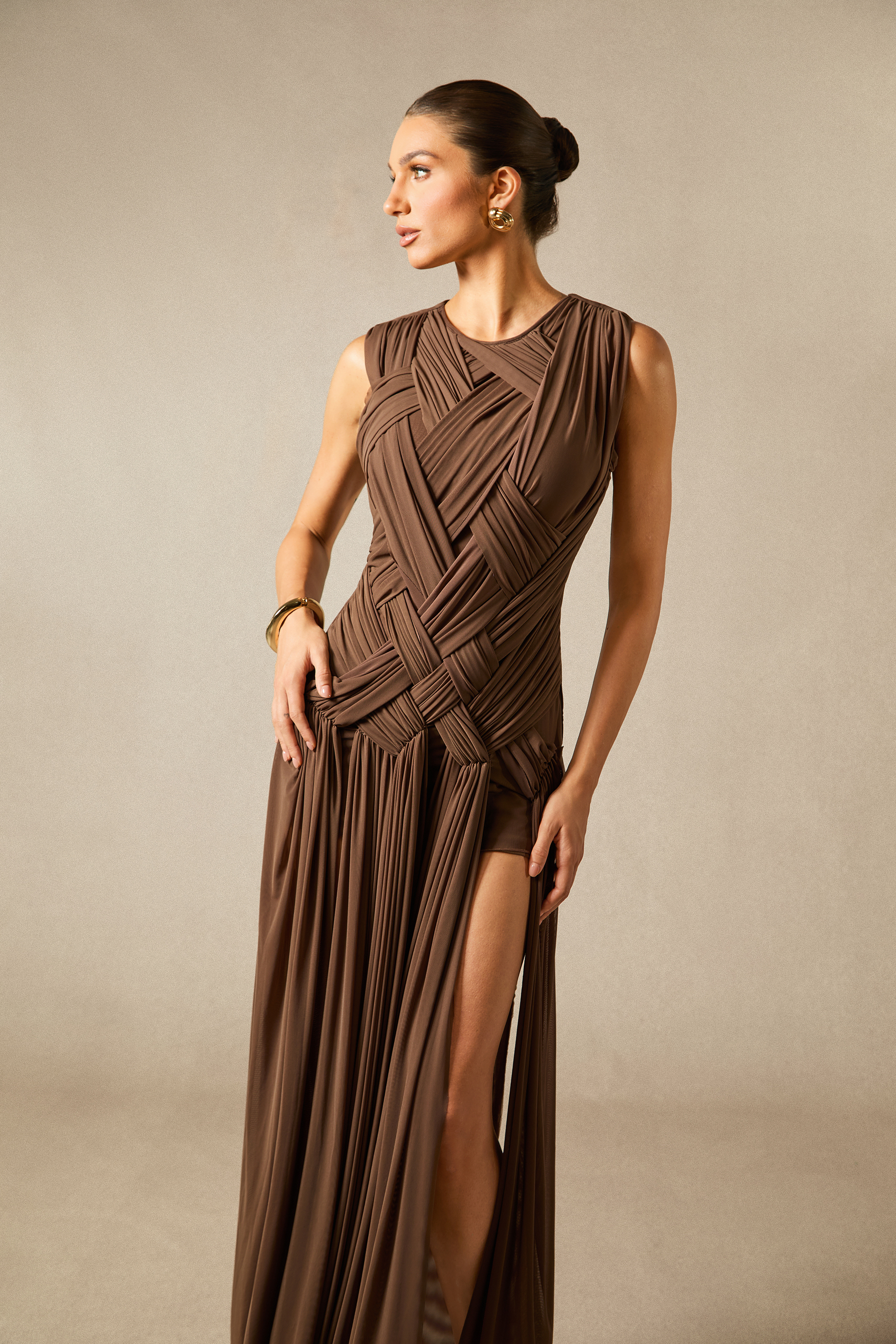 Edna Sleeveless Braided Maxi Dress-purelyfable