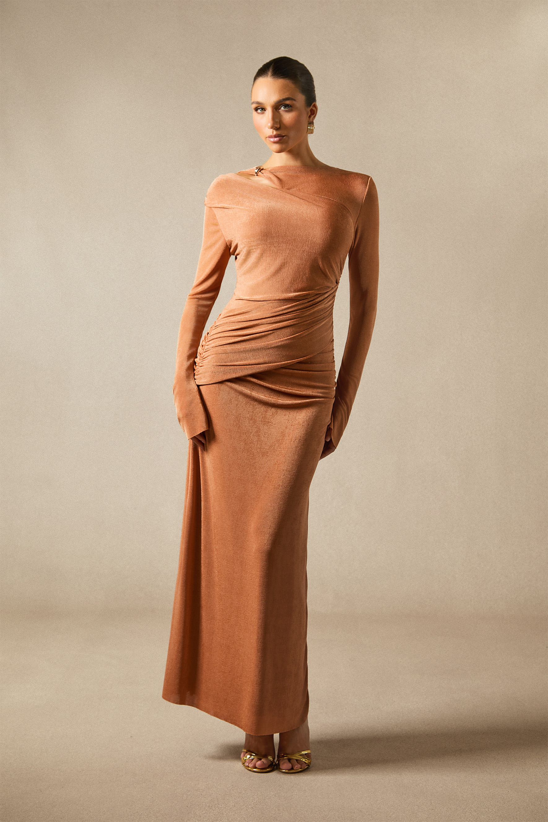 Ophelia Long Sleeve Cutout Maxi Dress-purelyfable
