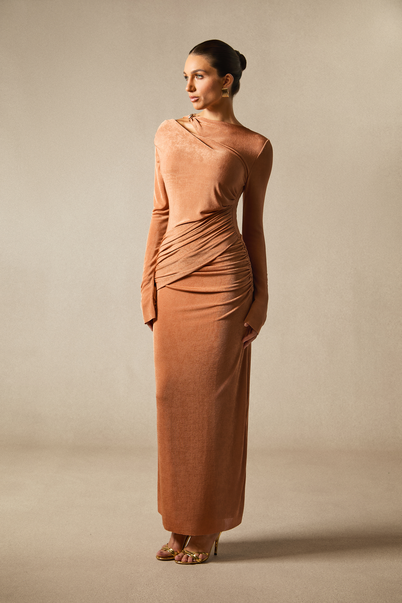 Ophelia Long Sleeve Cutout Maxi Dress-purelyfable