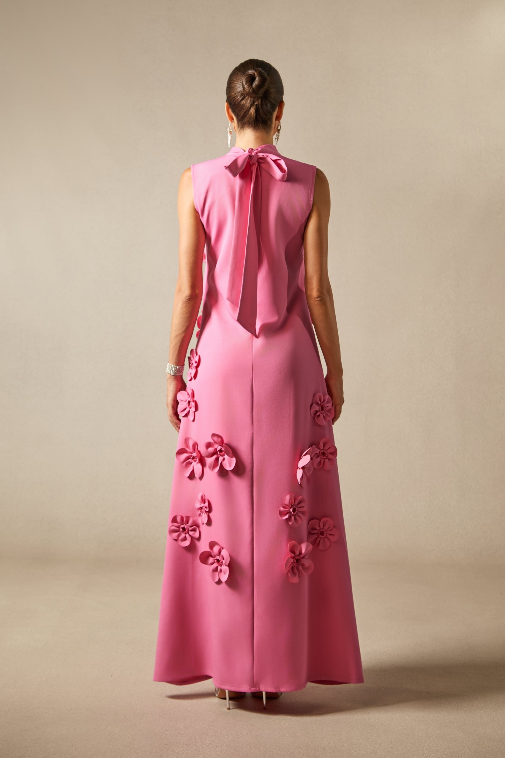 Ethel Flower Embellished Sleeveless Maxi Dress-purelyfable