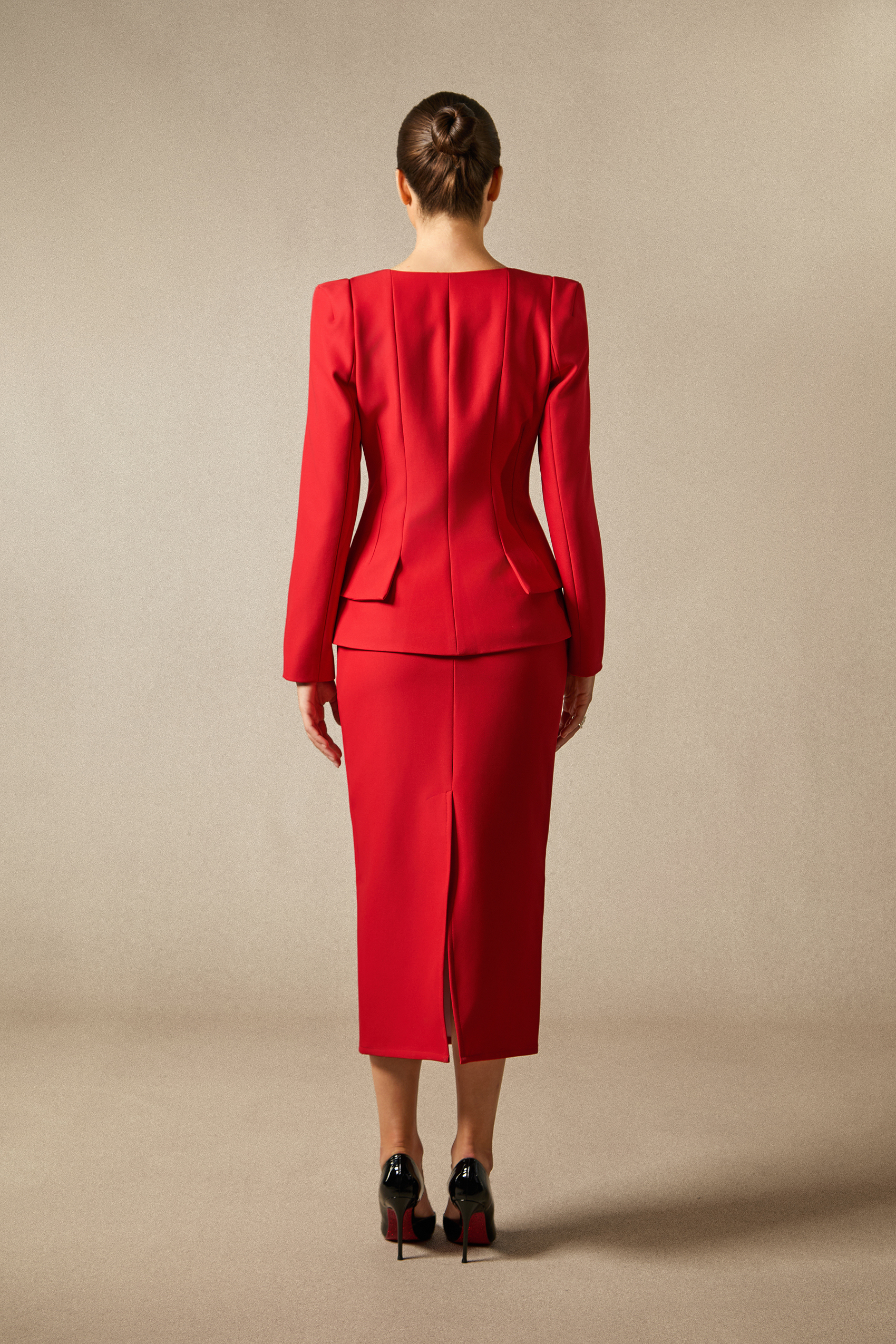 Anna Double Breasted Blazer & Pencil Skirt Set-purelyfable