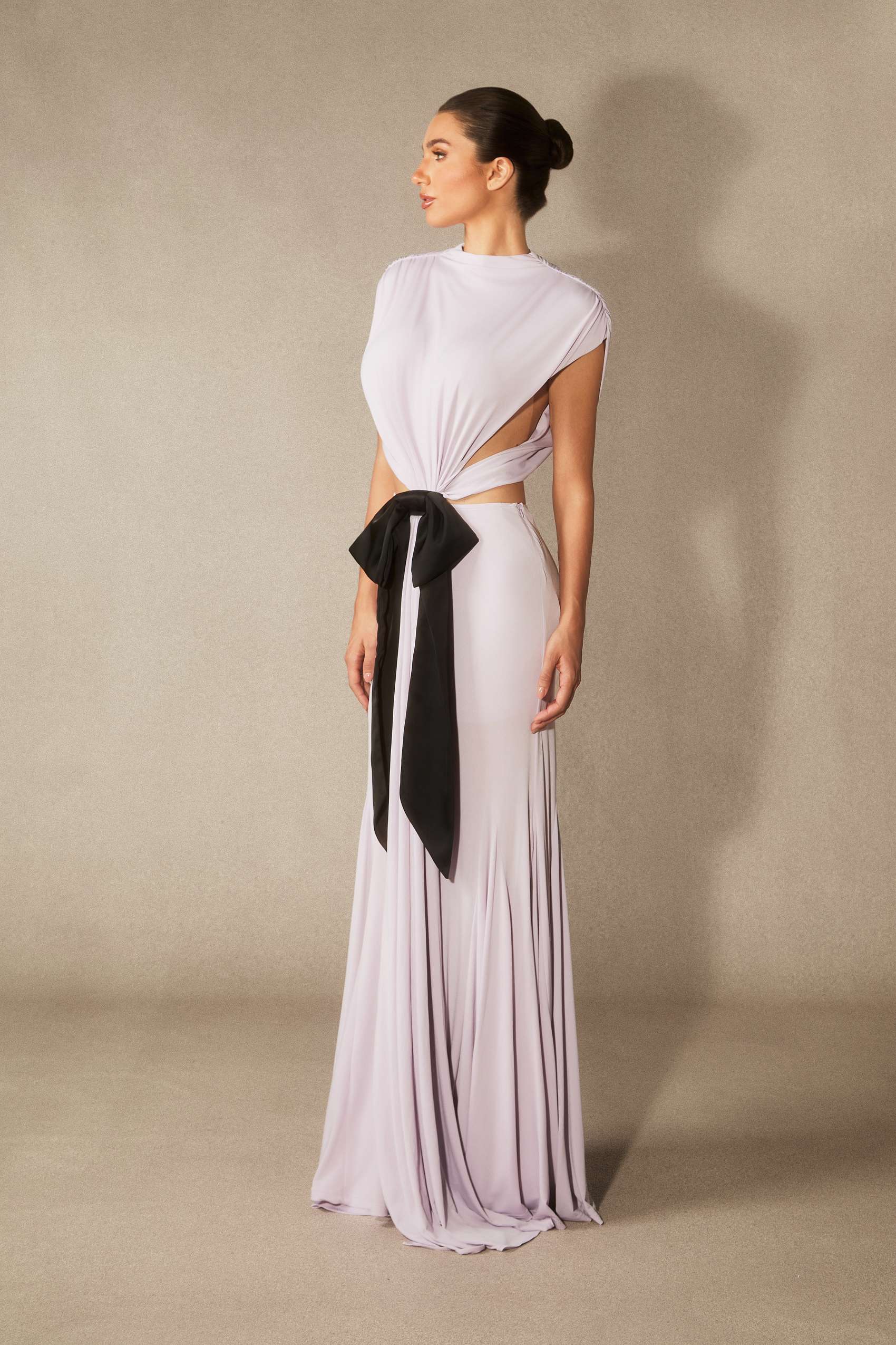 Elizabeth Bow Detail Open Back Maxi Dress-purelyfable