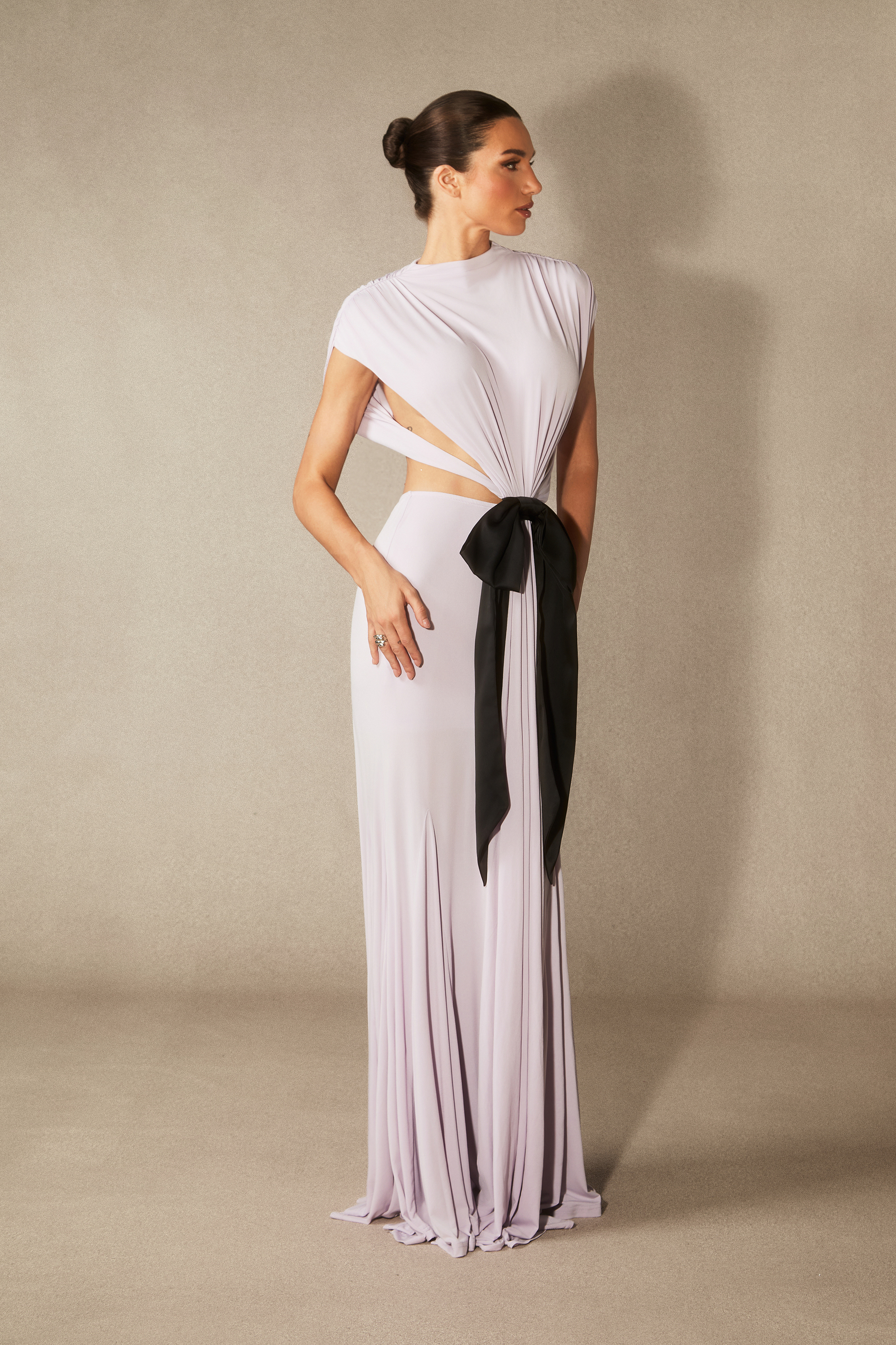 Elizabeth Bow Detail Open Back Maxi Dress-purelyfable