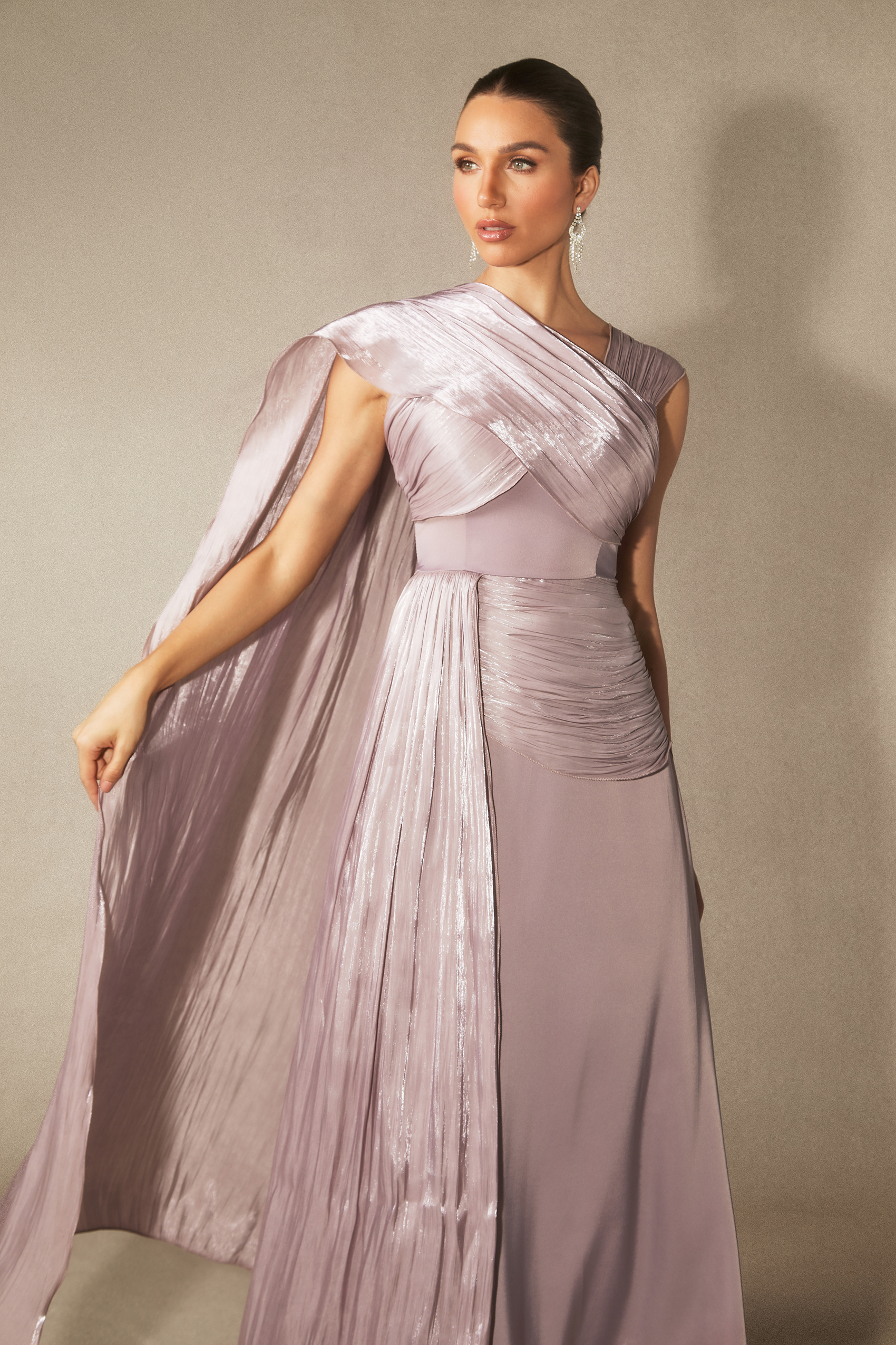 Ariella Sleeveless Draped Maxi Dress-purelyfable