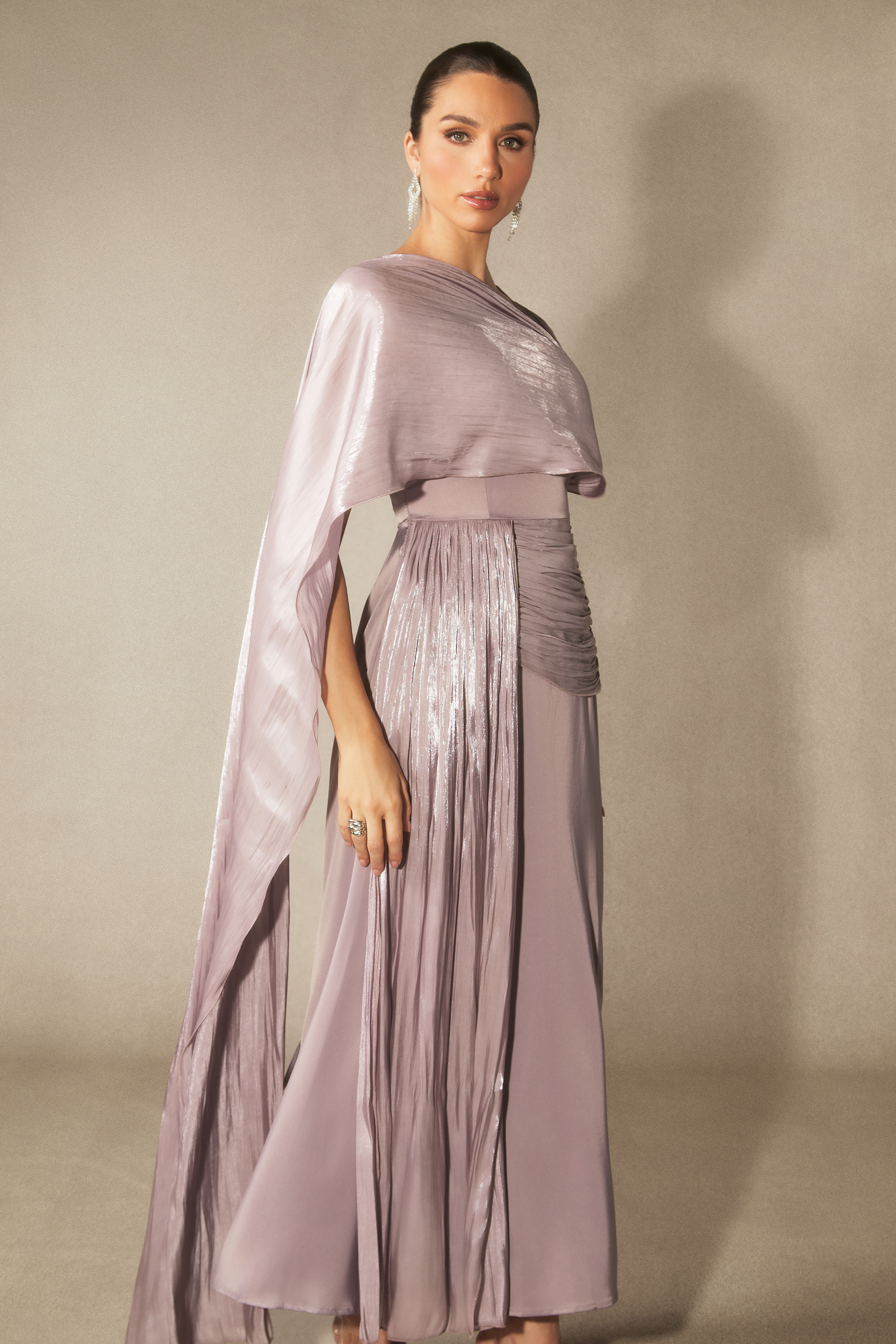 Ariella Sleeveless Draped Maxi Dress-purelyfable