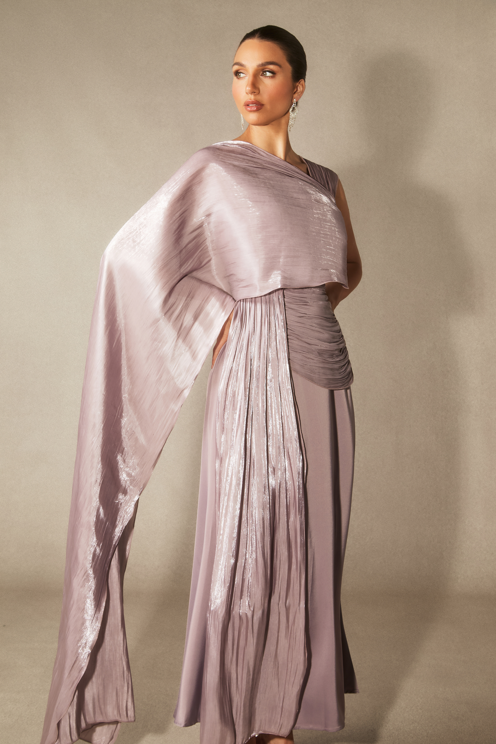 Ariella Sleeveless Draped Maxi Dress-purelyfable