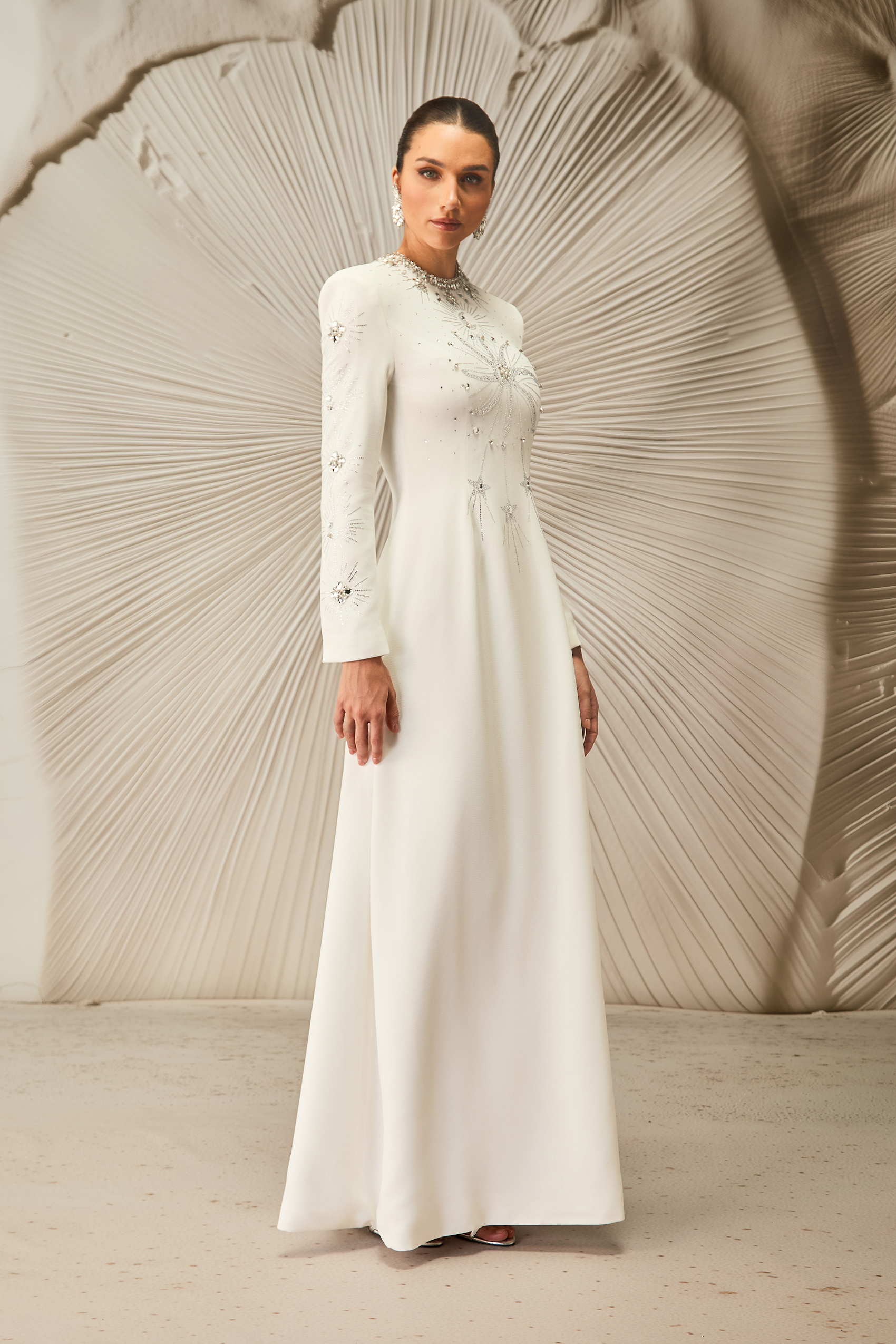 Ramona Crystal Embellished Round Neck Maxi Dress-purelyfable