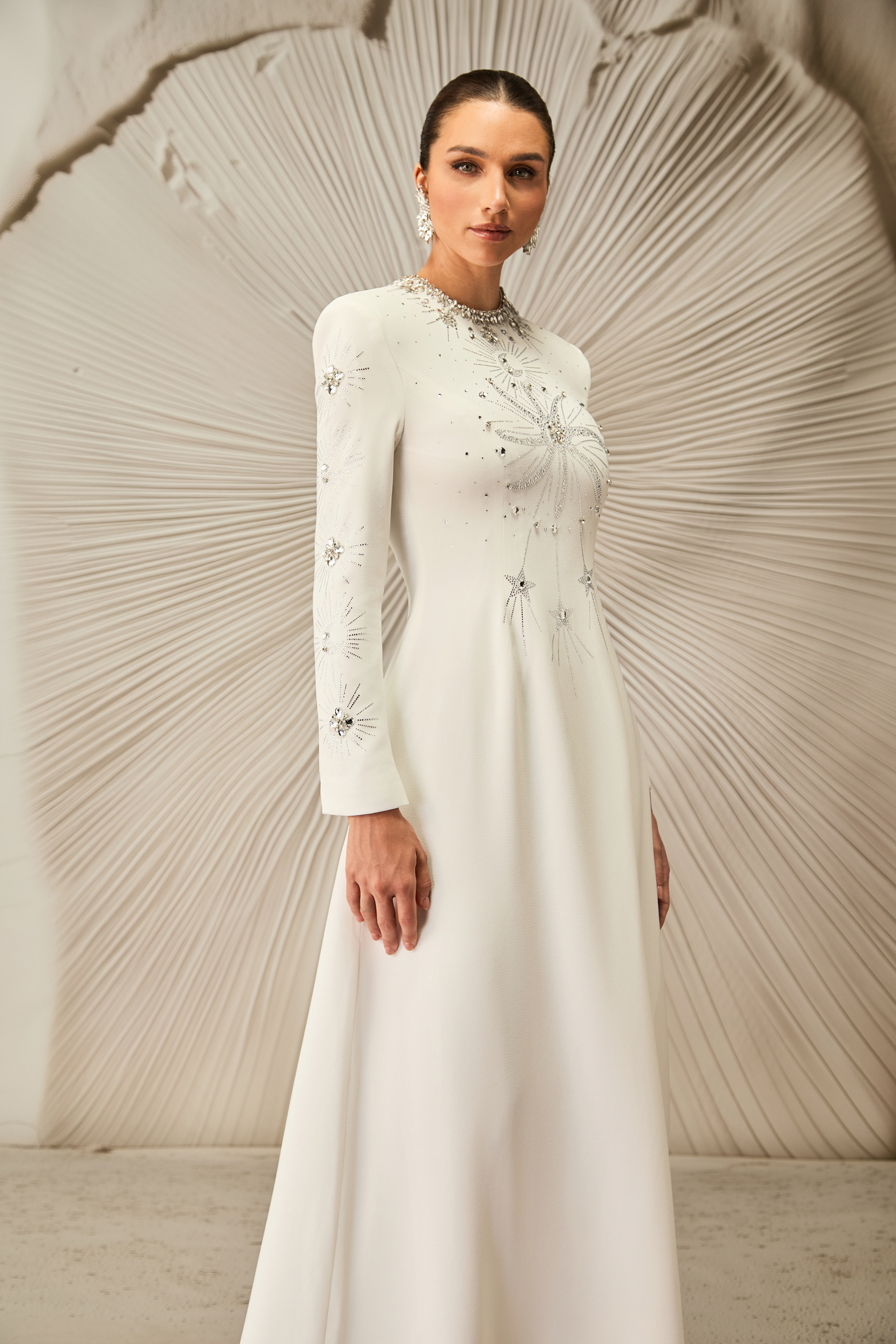 Ramona Crystal Embellished Round Neck Maxi Dress-purelyfable