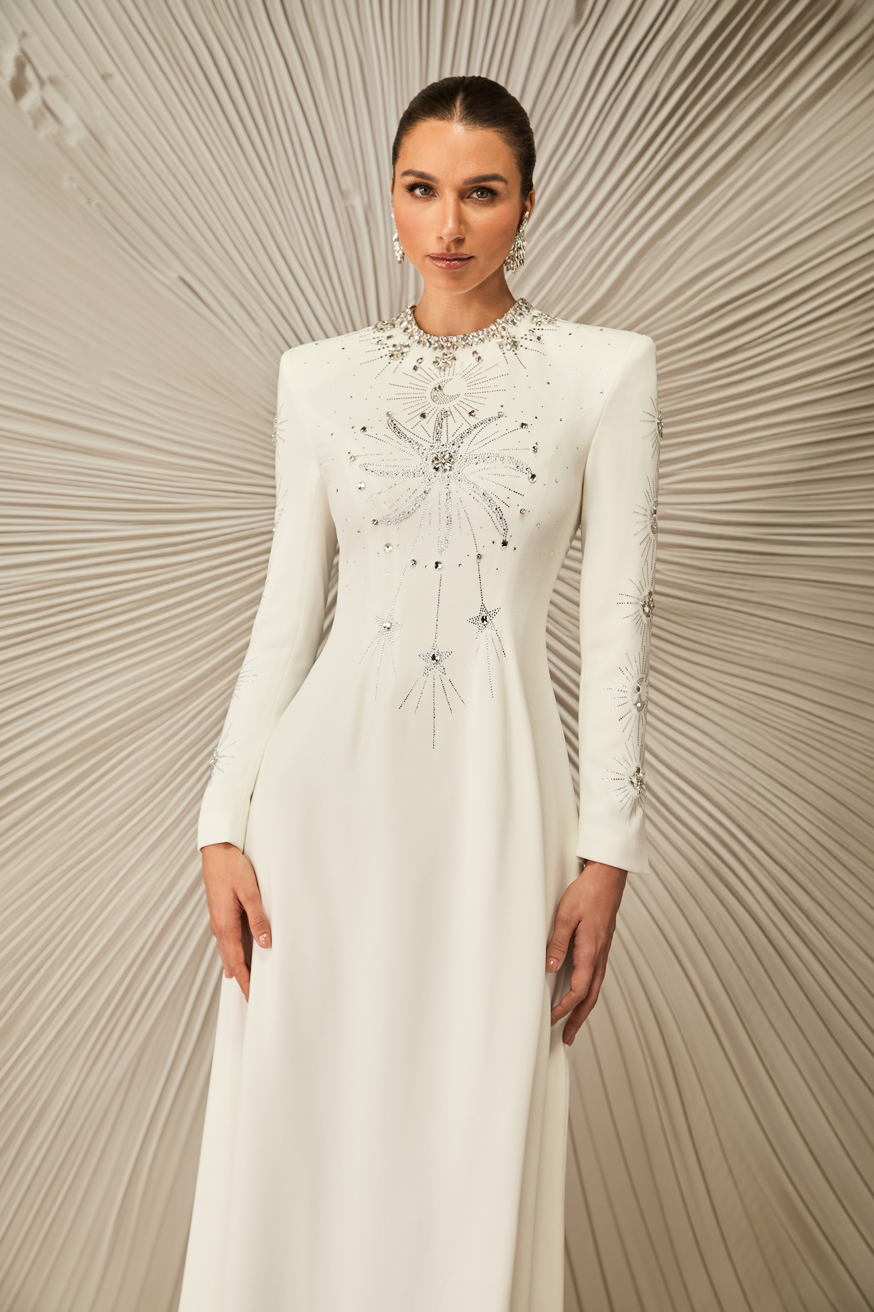 Ramona Crystal Embellished Round Neck Maxi Dress-purelyfable