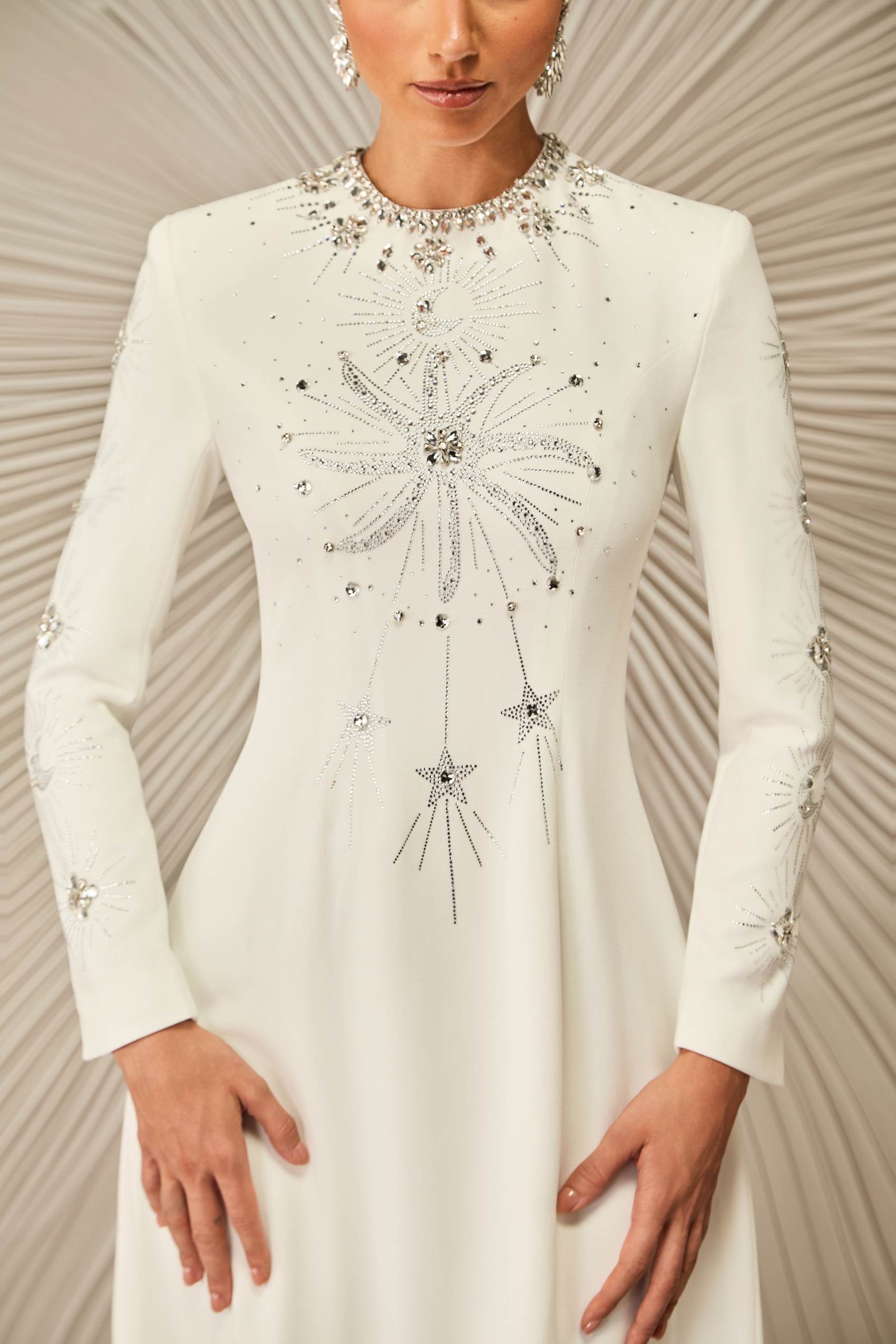 Ramona Crystal Embellished Round Neck Maxi Dress-purelyfable