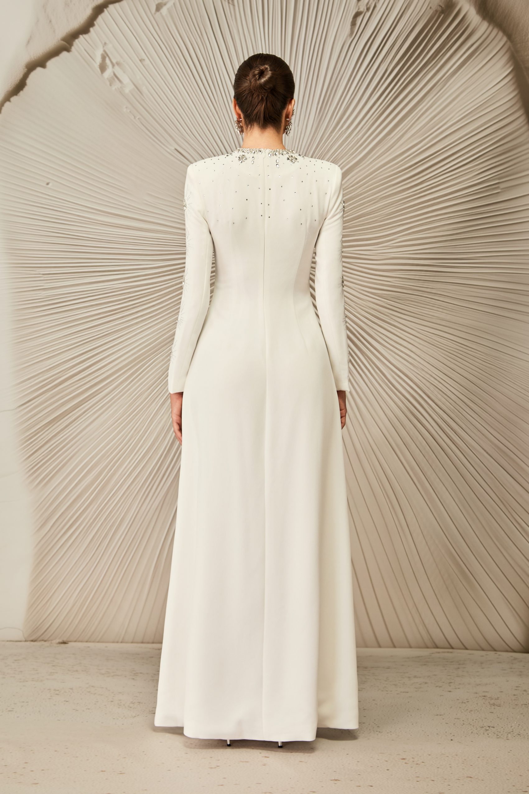 Ramona Crystal Embellished Round Neck Maxi Dress-purelyfable