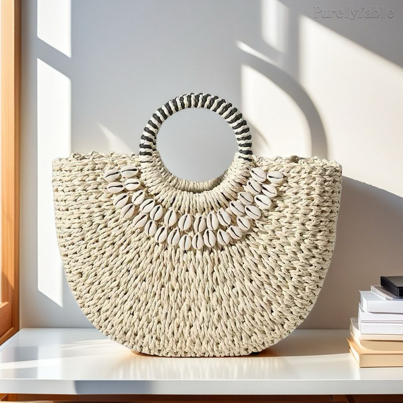 Coffee Colored  Woven HandBag