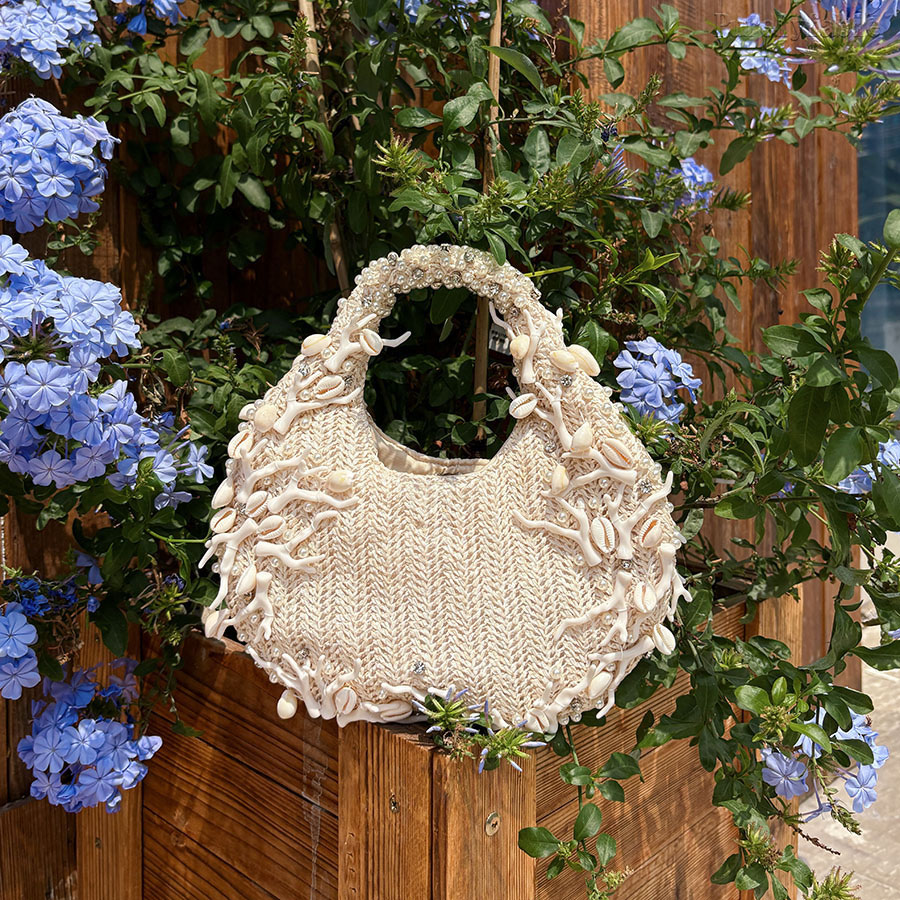 Off White Hand Woven Bag