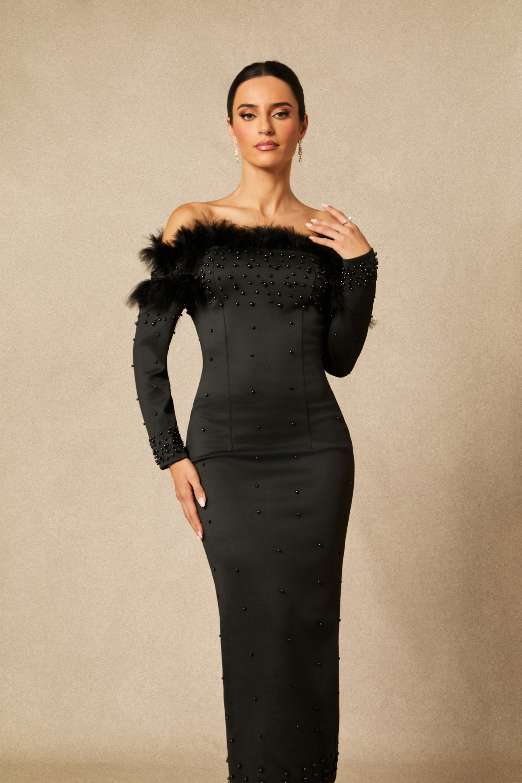 Beverly Off Shoulder Embellished Maxi Dress-purelyfable