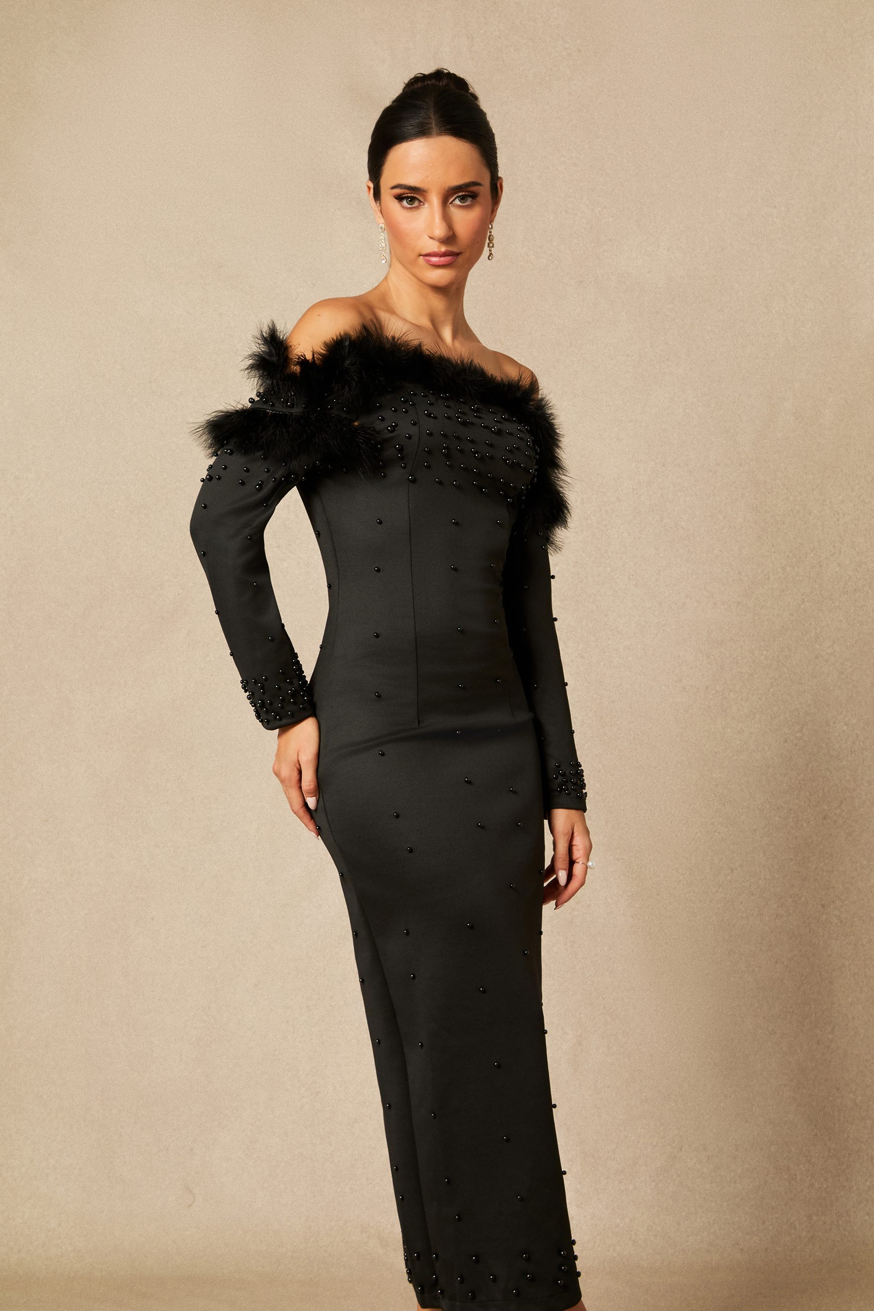 Beverly Off Shoulder Embellished Maxi Dress-purelyfable