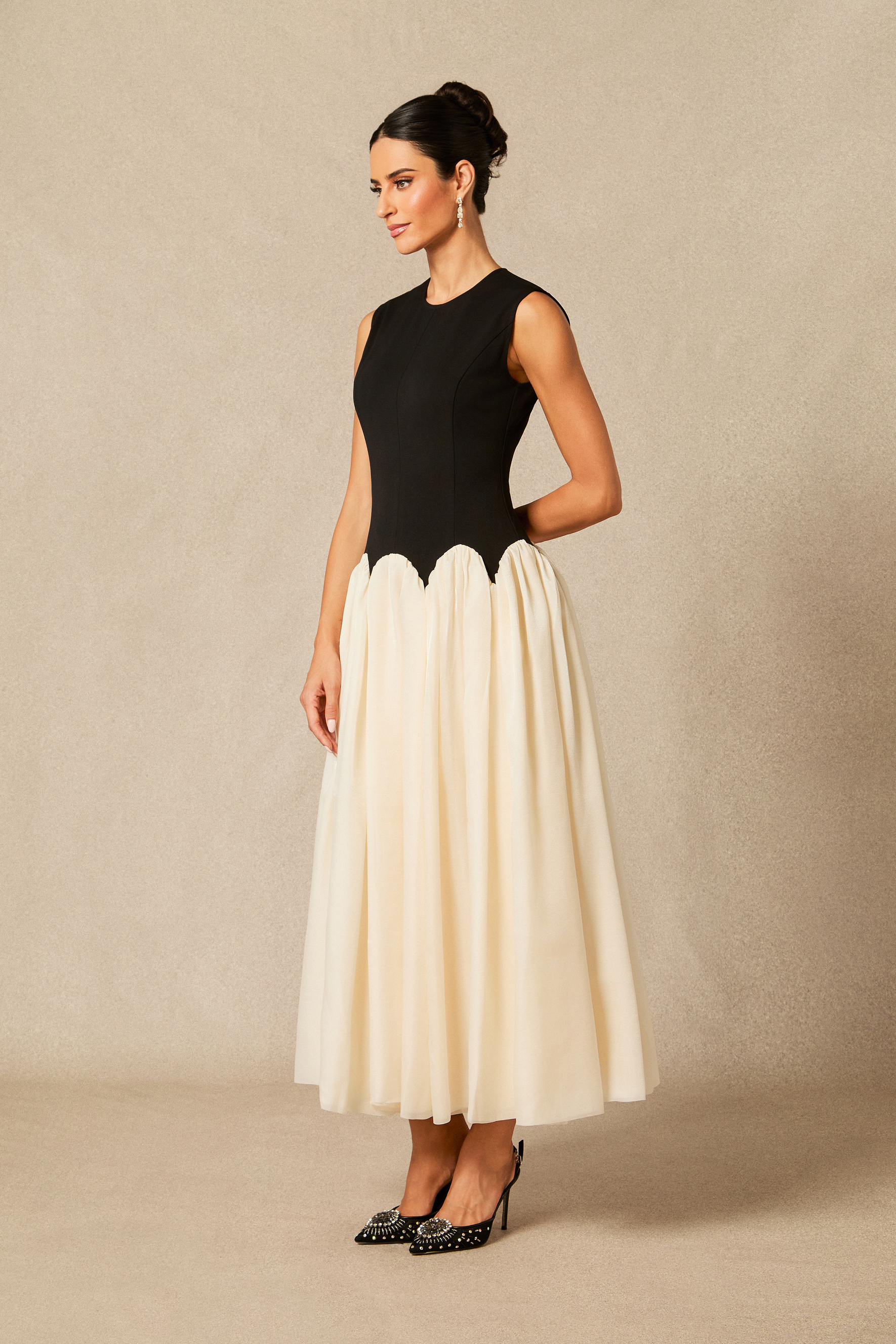 Zoey Sleeveless Color Block Maxi Dress-purelyfable