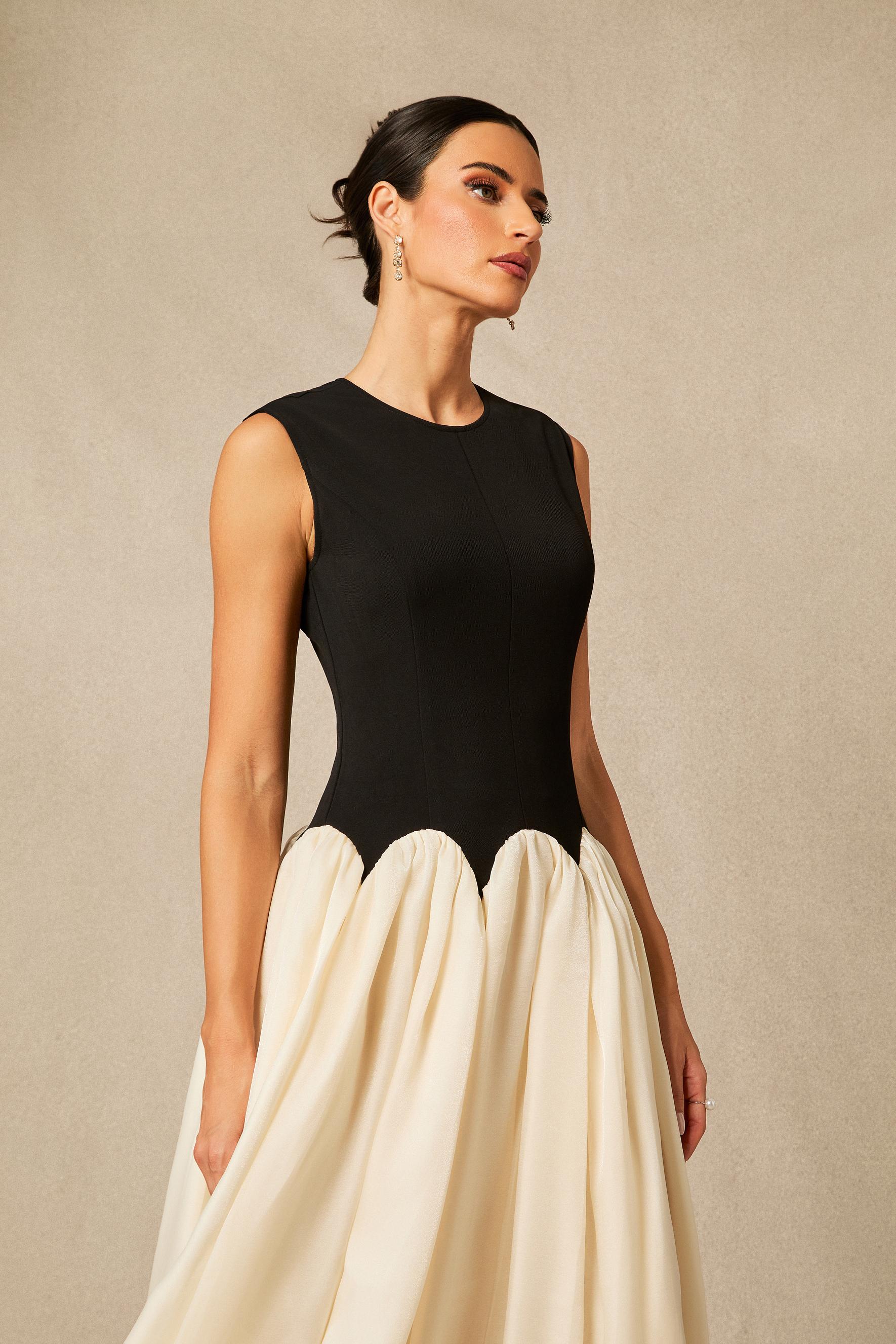 Zoey Sleeveless Color Block Maxi Dress-purelyfable