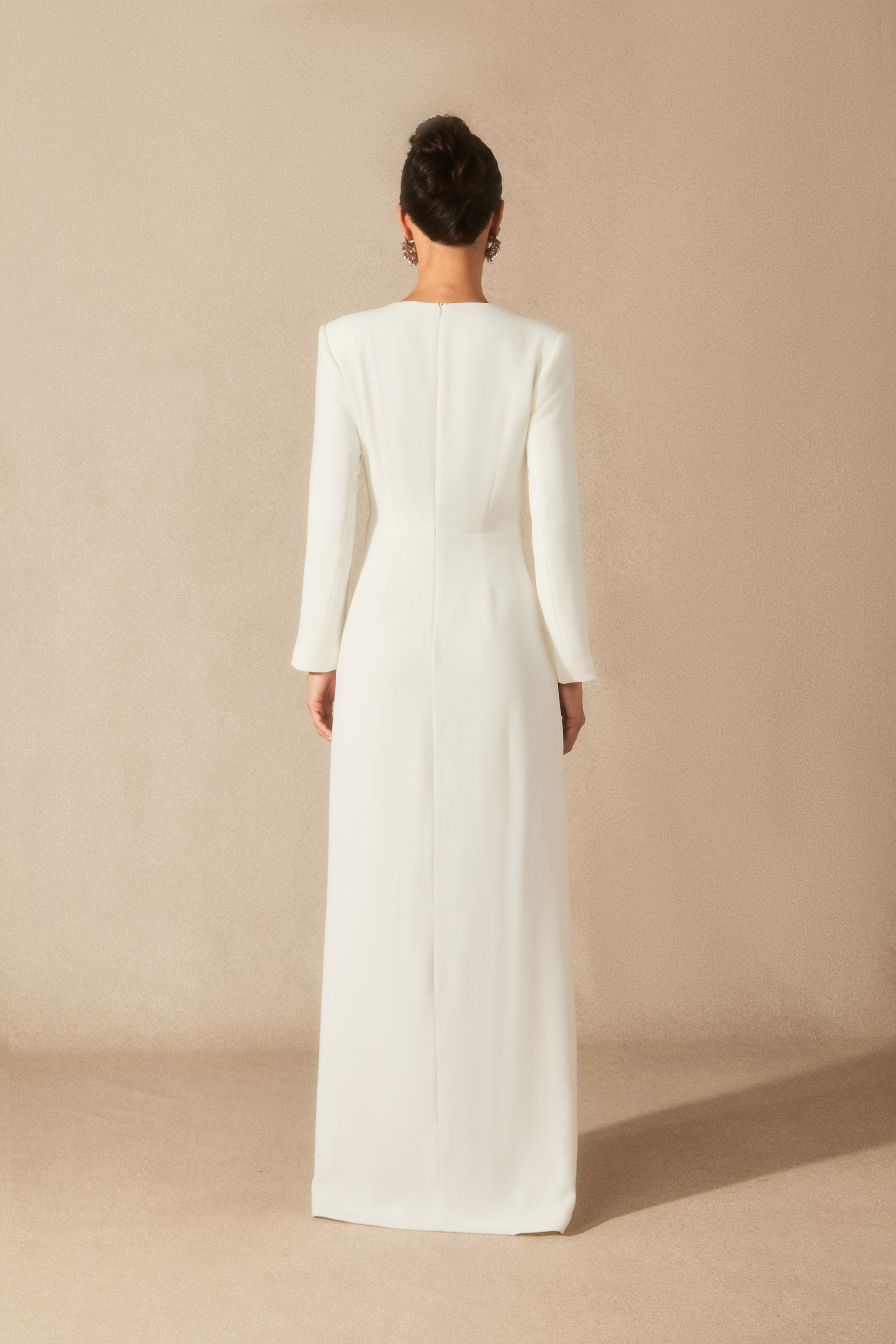 Ophelia Long Sleeve Beaded Maxi Slit Dress-purelyfable