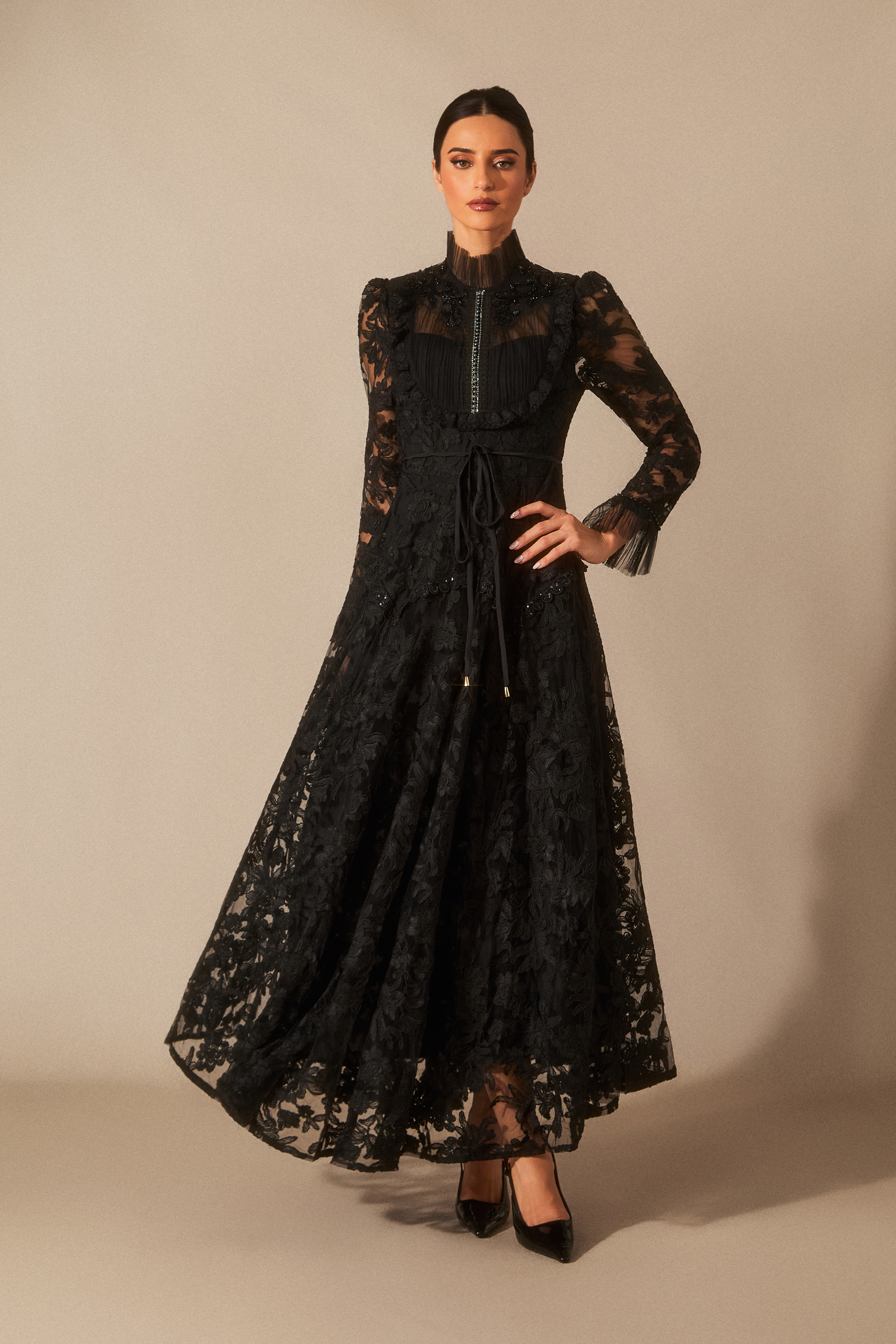 Alice Floral Lace Mock Neck Maxi Dress-purelyfable