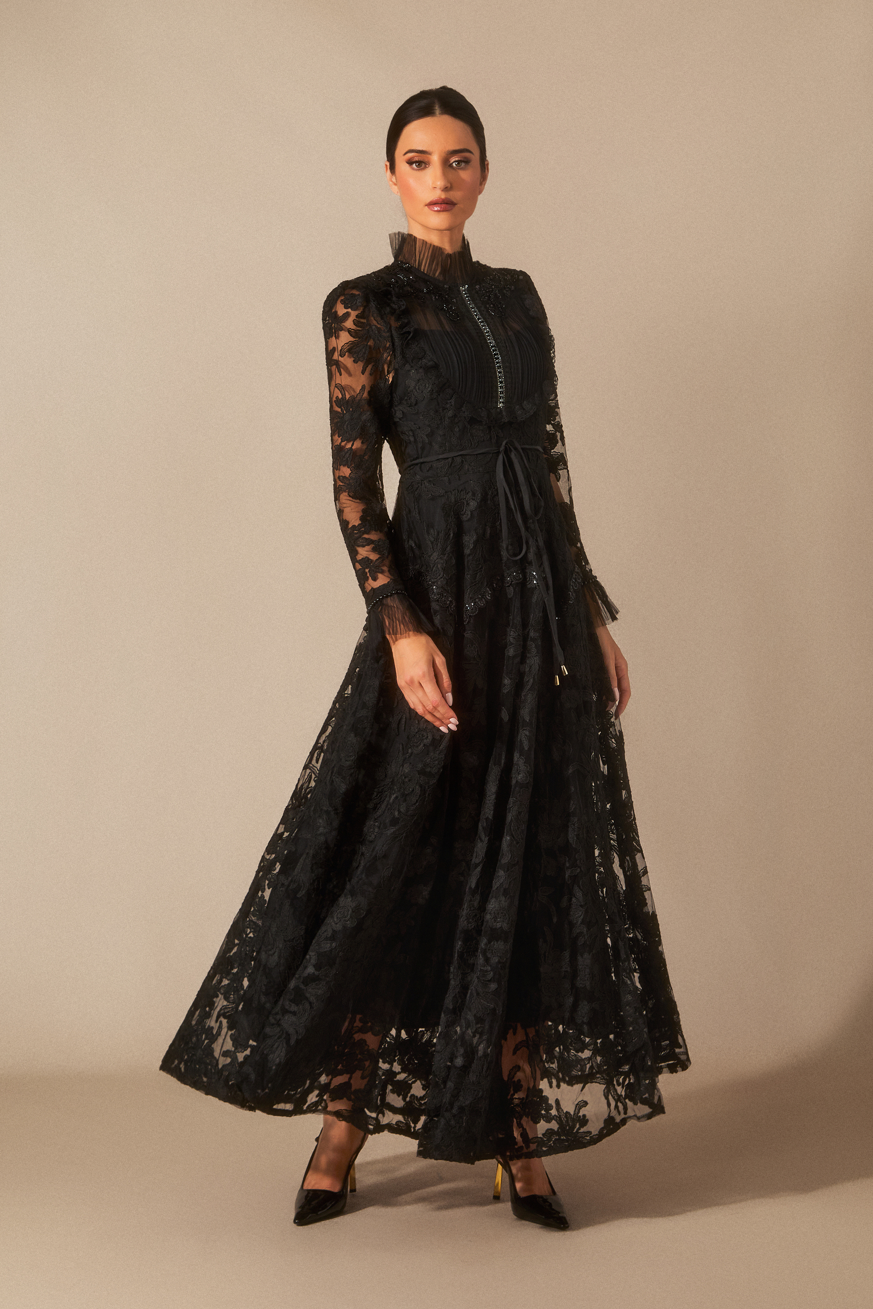 Alice Floral Lace Mock Neck Maxi Dress-purelyfable