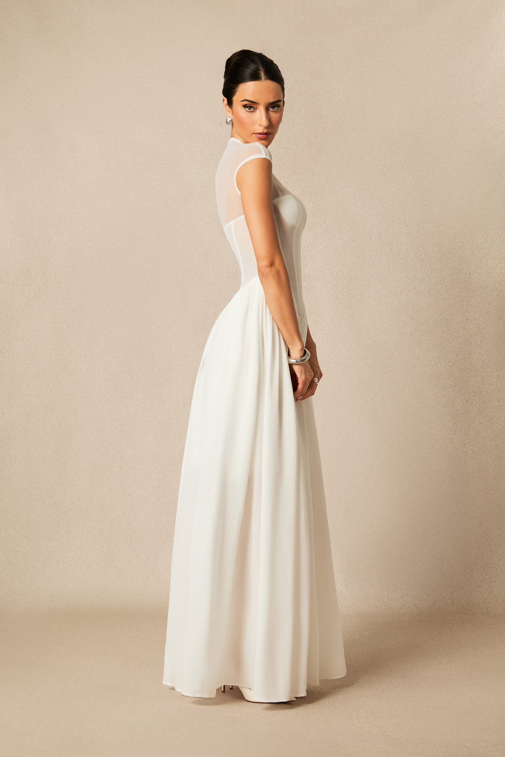 Alyssa Cap Sleeve Corset Maxi Dress-purelyfable